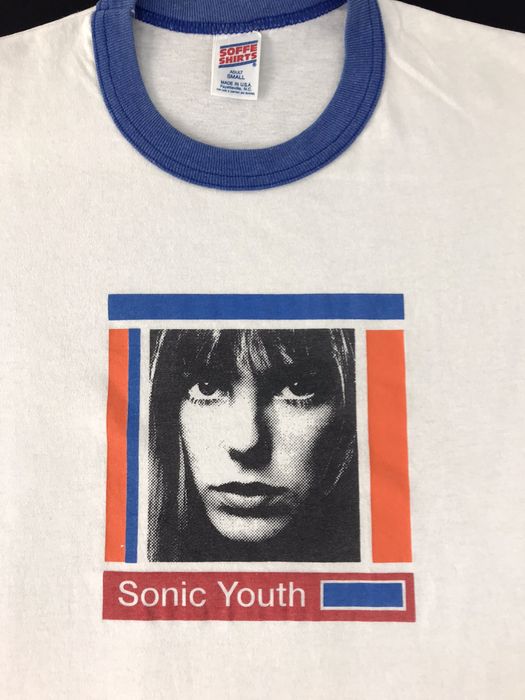 Band Tees Rare Sonic Youth Jane Birkin Blue Ringer Tee Big Printed