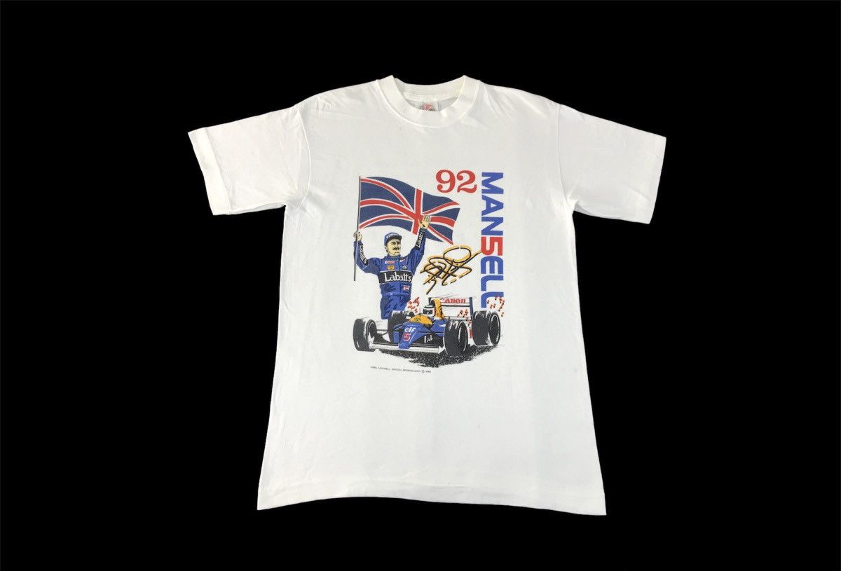 Vintage Nigel Mansell British Racing Driver 1992 Tee Big Printed Size US S / EU 44-46 / 1 - 1 Thumbnail