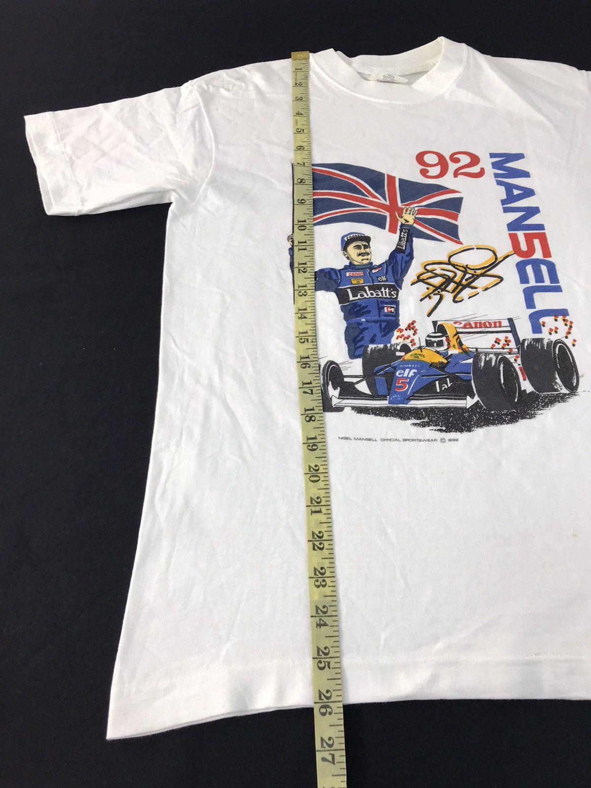 Vintage Nigel Mansell British Racing Driver 1992 Tee Big Printed Size US S / EU 44-46 / 1 - 10 Thumbnail
