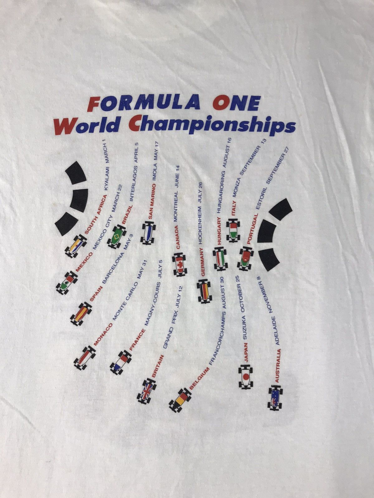 Vintage Nigel Mansell British Racing Driver 1992 Tee Big Printed Size US S / EU 44-46 / 1 - 5 Thumbnail