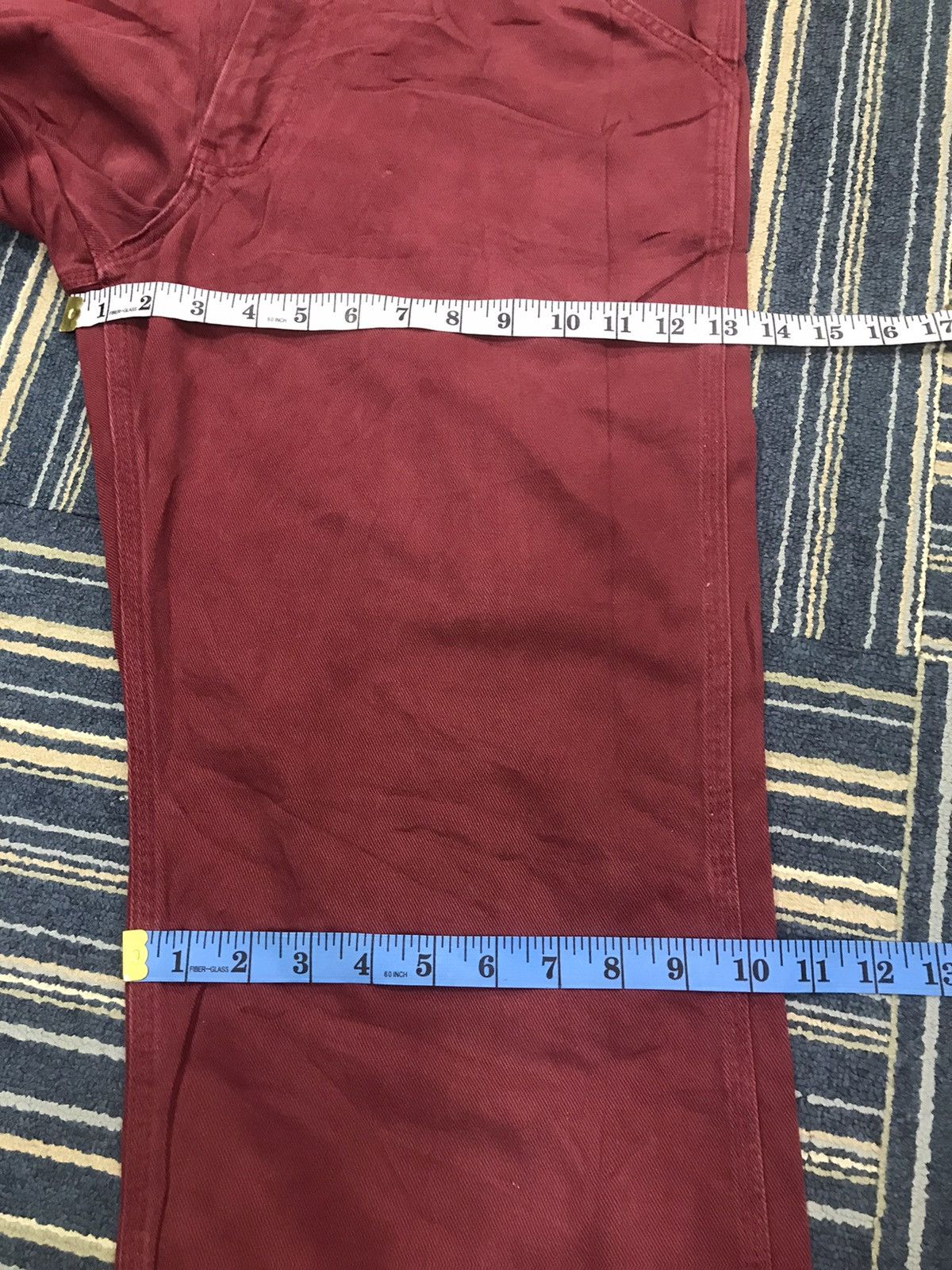 Carhartt × Vintage Maroon Carhartt Single Knee Carpenter Pants Size 34x32 Size US 34 / EU 50 - 14 Thumbnail
