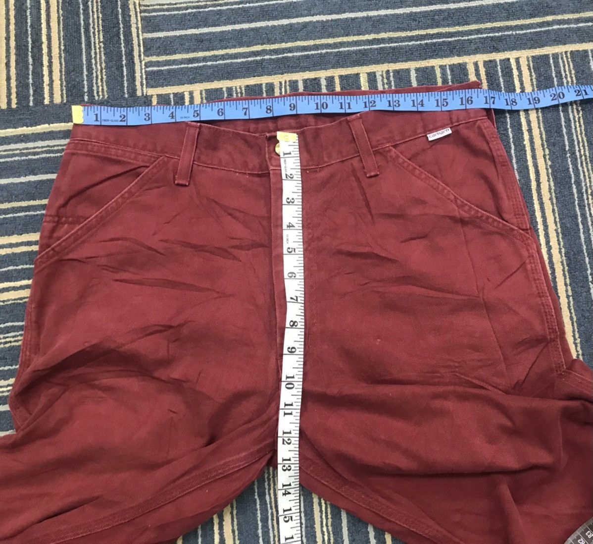 Carhartt × Vintage Maroon Carhartt Single Knee Carpenter Pants Size 34x32 Size US 34 / EU 50 - 12 Thumbnail