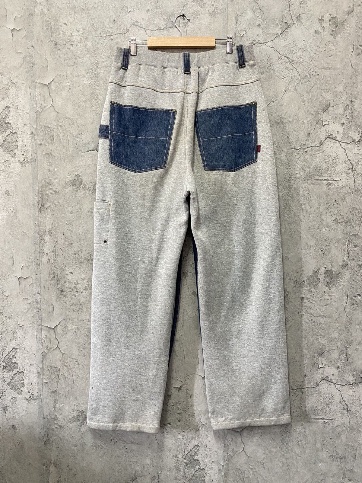 Designer × Japanese Brand Vintage GodBody Denim Tech Hybrid Baggy Denim Sweat Pants Size US 34 / EU 50 - 2 Thumbnail