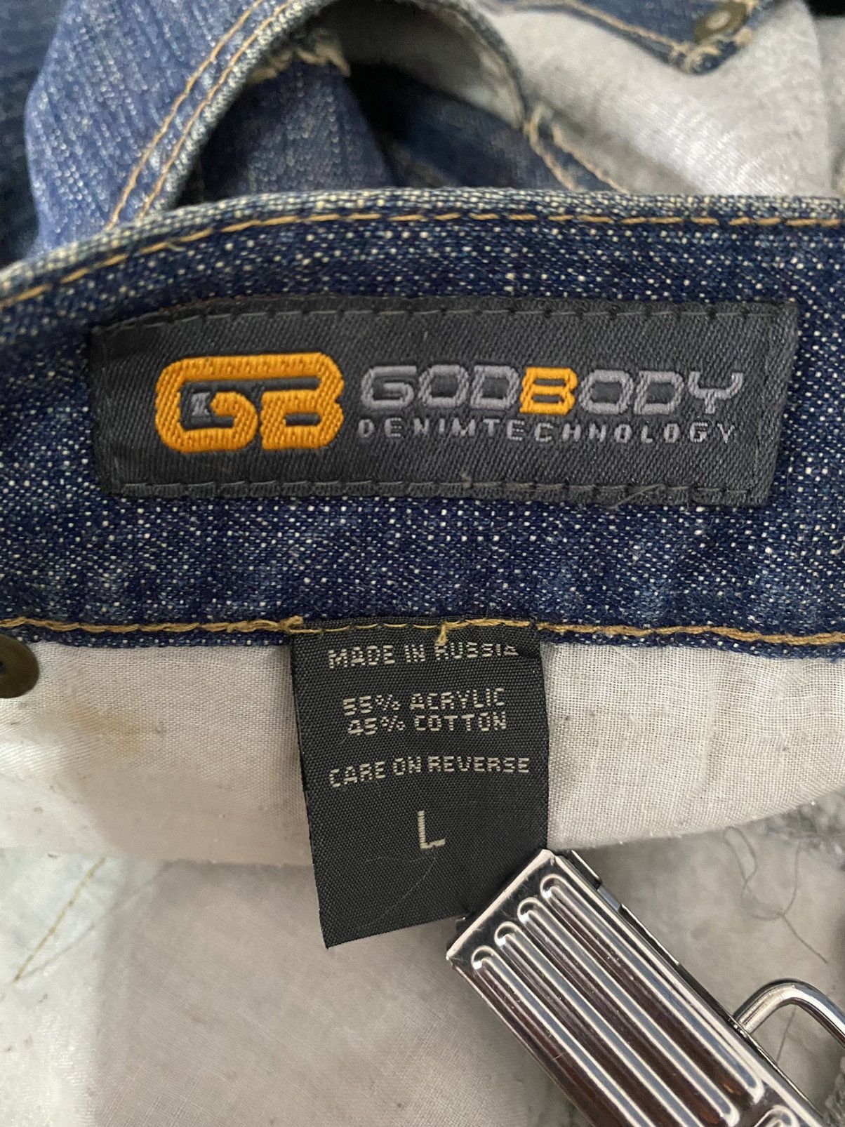 Designer × Japanese Brand Vintage GodBody Denim Tech Hybrid Baggy Denim Sweat Pants Size US 34 / EU 50 - 12 Thumbnail