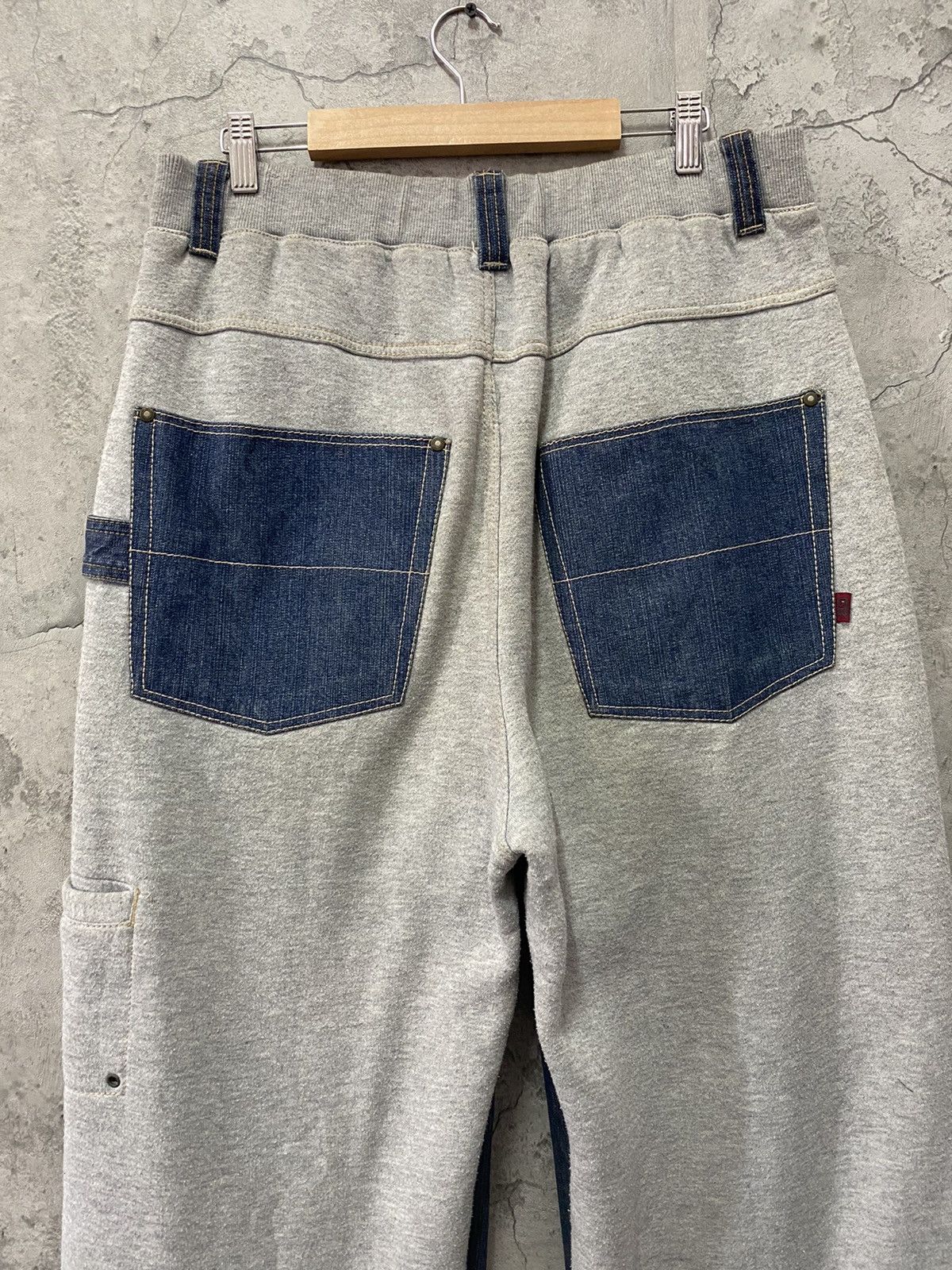 Designer × Japanese Brand Vintage GodBody Denim Tech Hybrid Baggy Denim Sweat Pants Size US 34 / EU 50 - 7 Thumbnail