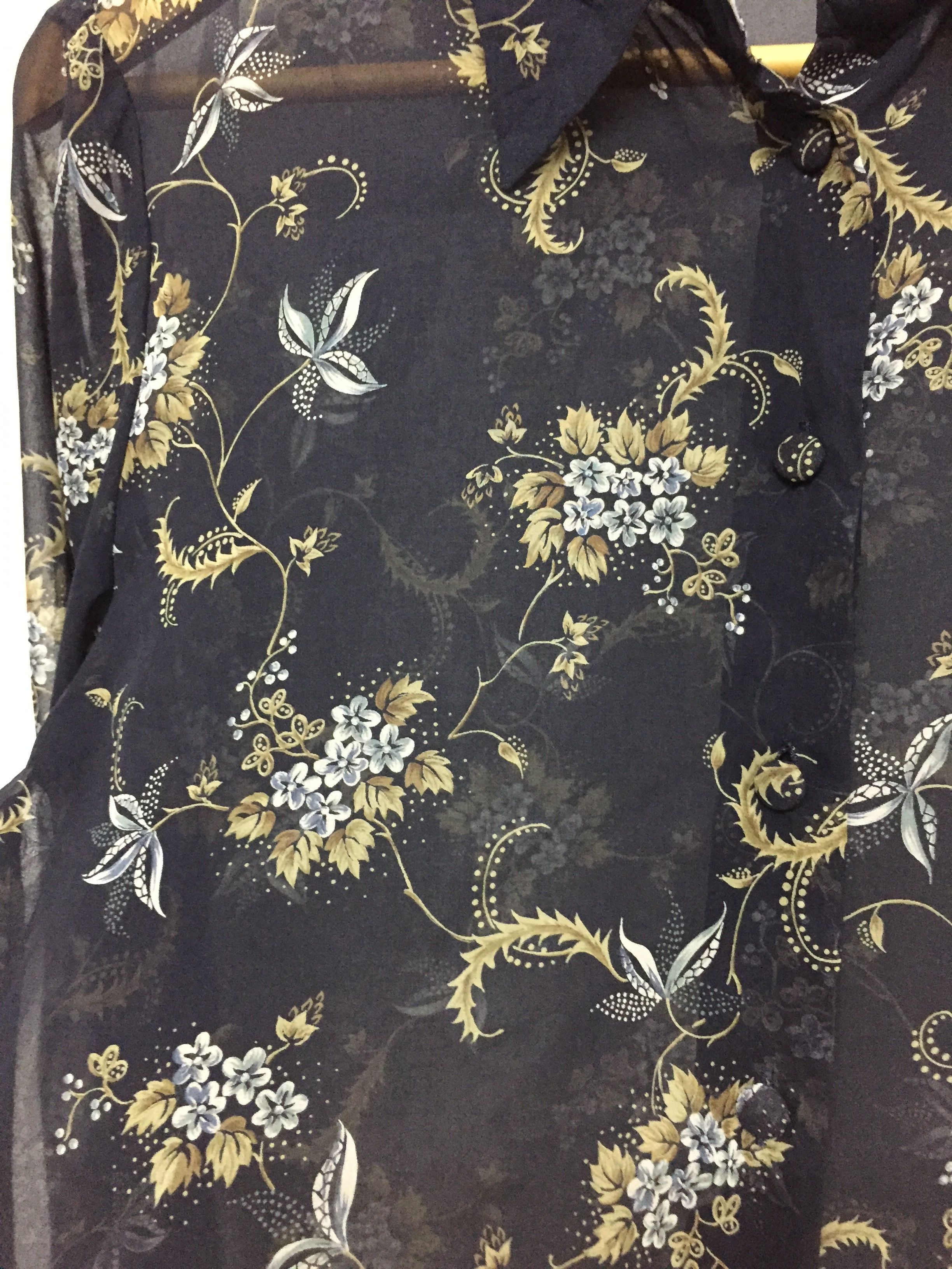 Burberry × Vintage 80's BURBERRYS Floral Full Print irreversible Paper thin Size L / US 10 / IT 46 - 5 Thumbnail