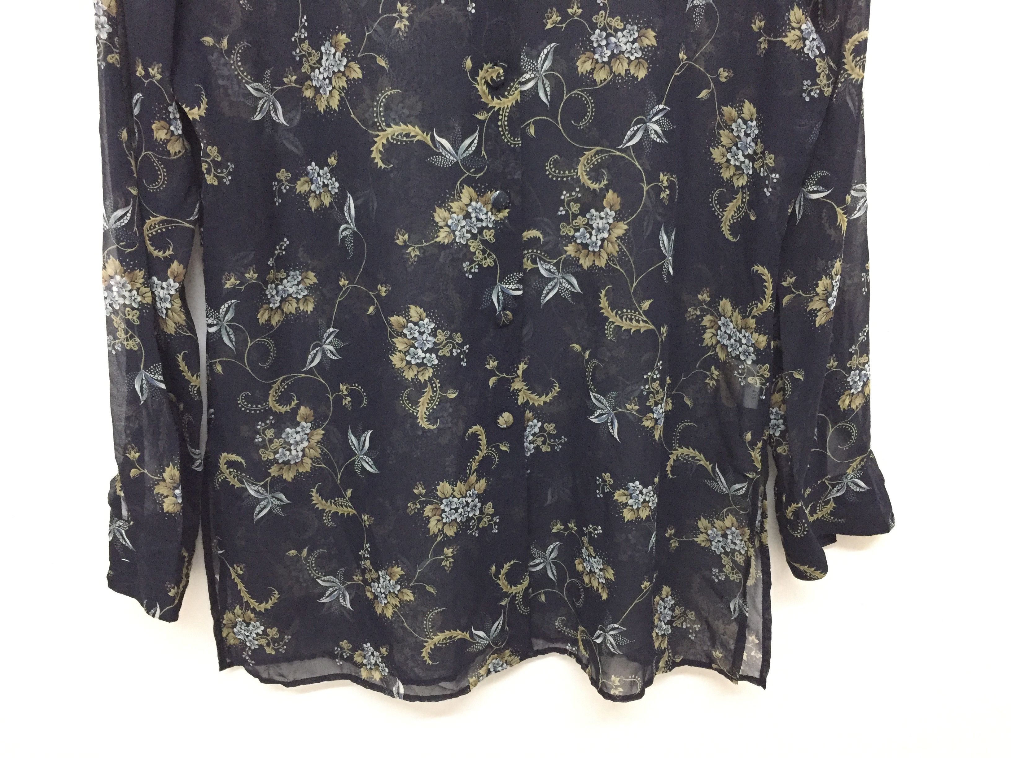 Burberry × Vintage 80's BURBERRYS Floral Full Print irreversible Paper thin Size L / US 10 / IT 46 - 4 Thumbnail