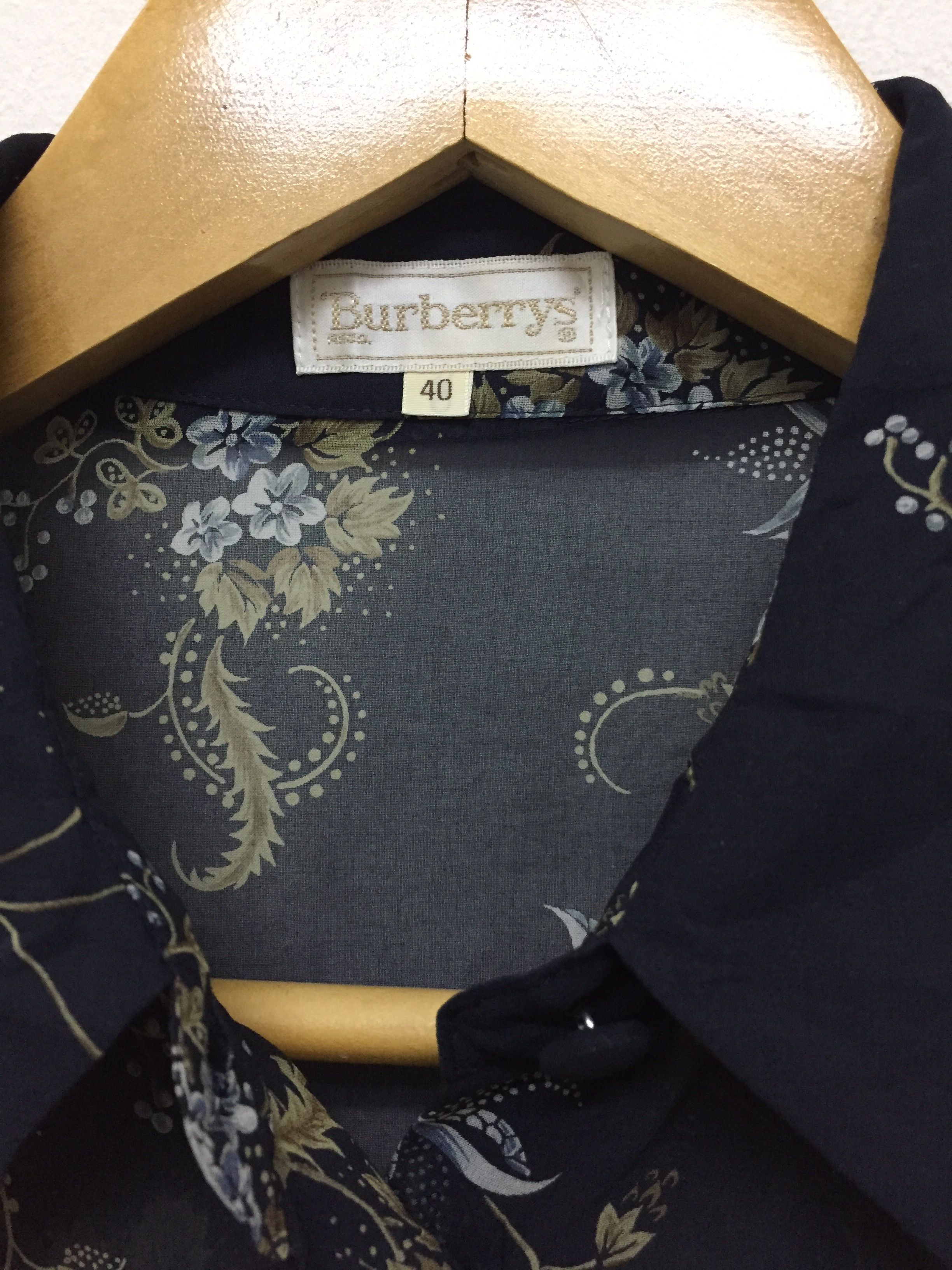 Burberry × Vintage 80's BURBERRYS Floral Full Print irreversible Paper thin Size L / US 10 / IT 46 - 8 Thumbnail