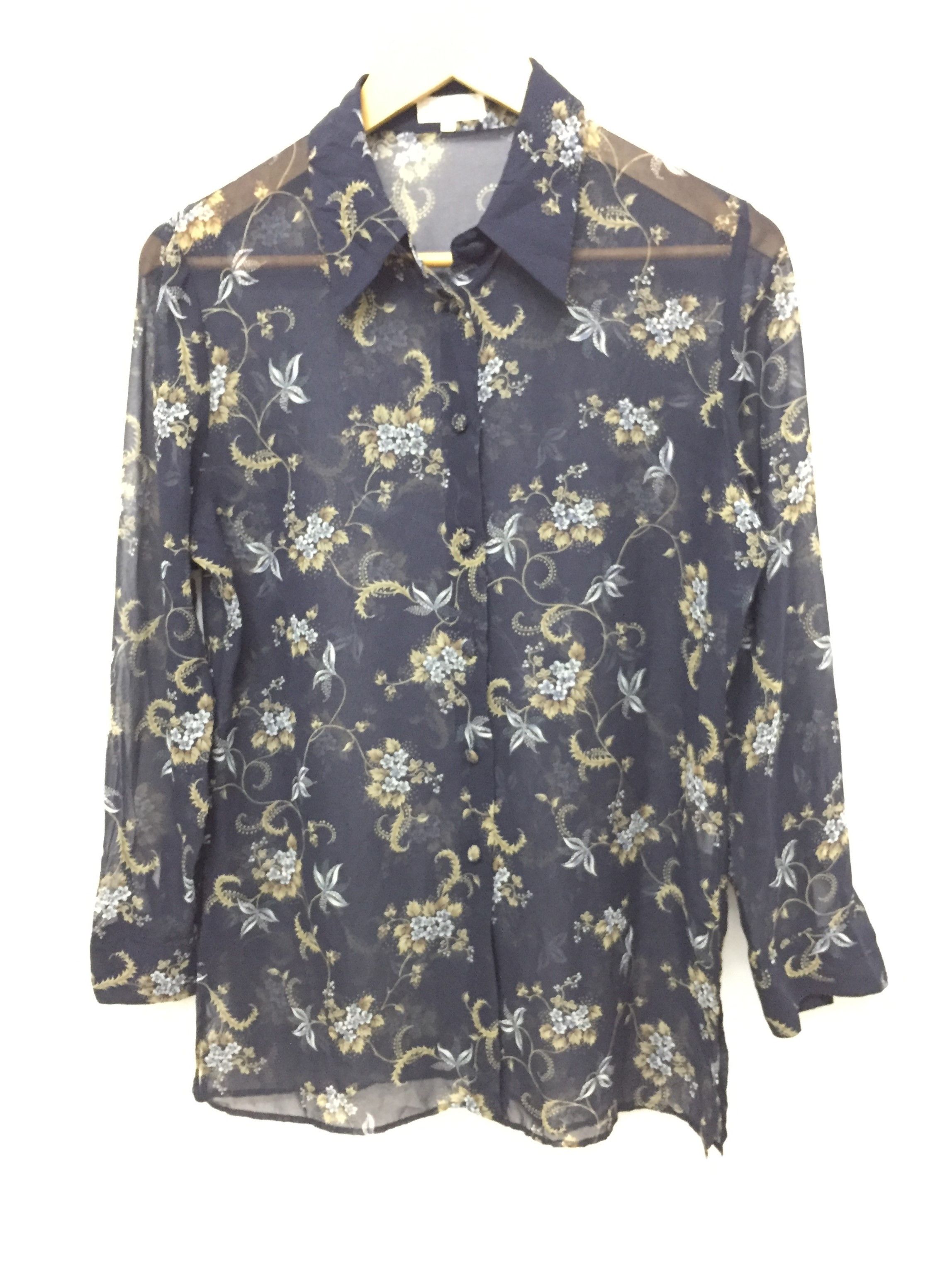 Burberry × Vintage 80's BURBERRYS Floral Full Print irreversible Paper thin Size L / US 10 / IT 46 - 1 Thumbnail