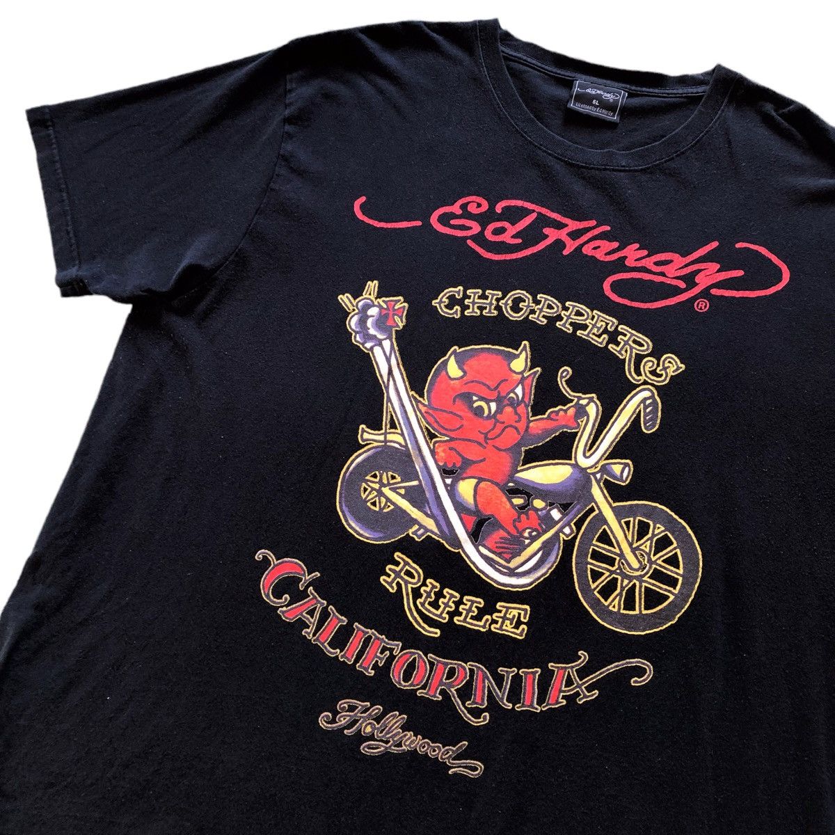 Ed Hardy 🔥Steals🔥ED HARDY Chopper Rule Printed Design T-Shirt Size US L / EU 52-54 / 3 - 4 Thumbnail