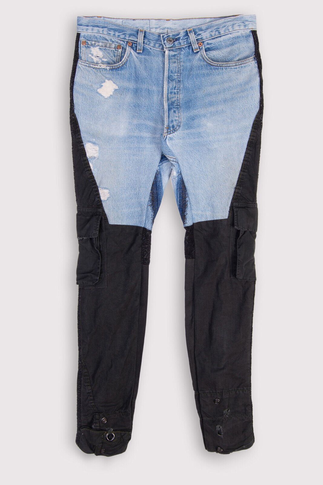 Greg Lauren Vintage Denim Charcoal Tent Zip GLI with cargo pockets Size US 30 / EU 46 - 8 Thumbnail