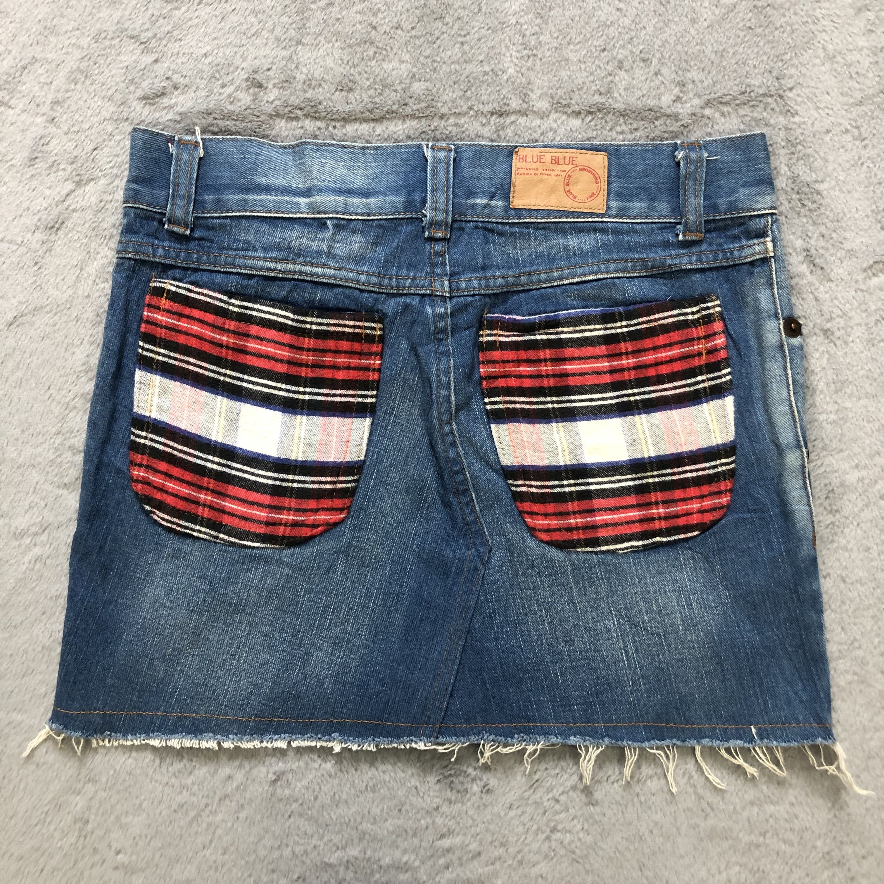 Blue Blue Japan TRASHED🔥 BLUE BLUE JEANS MINI SKIRTS #6903-96 Size 30" / US 8 / IT 44 - 7 Thumbnail