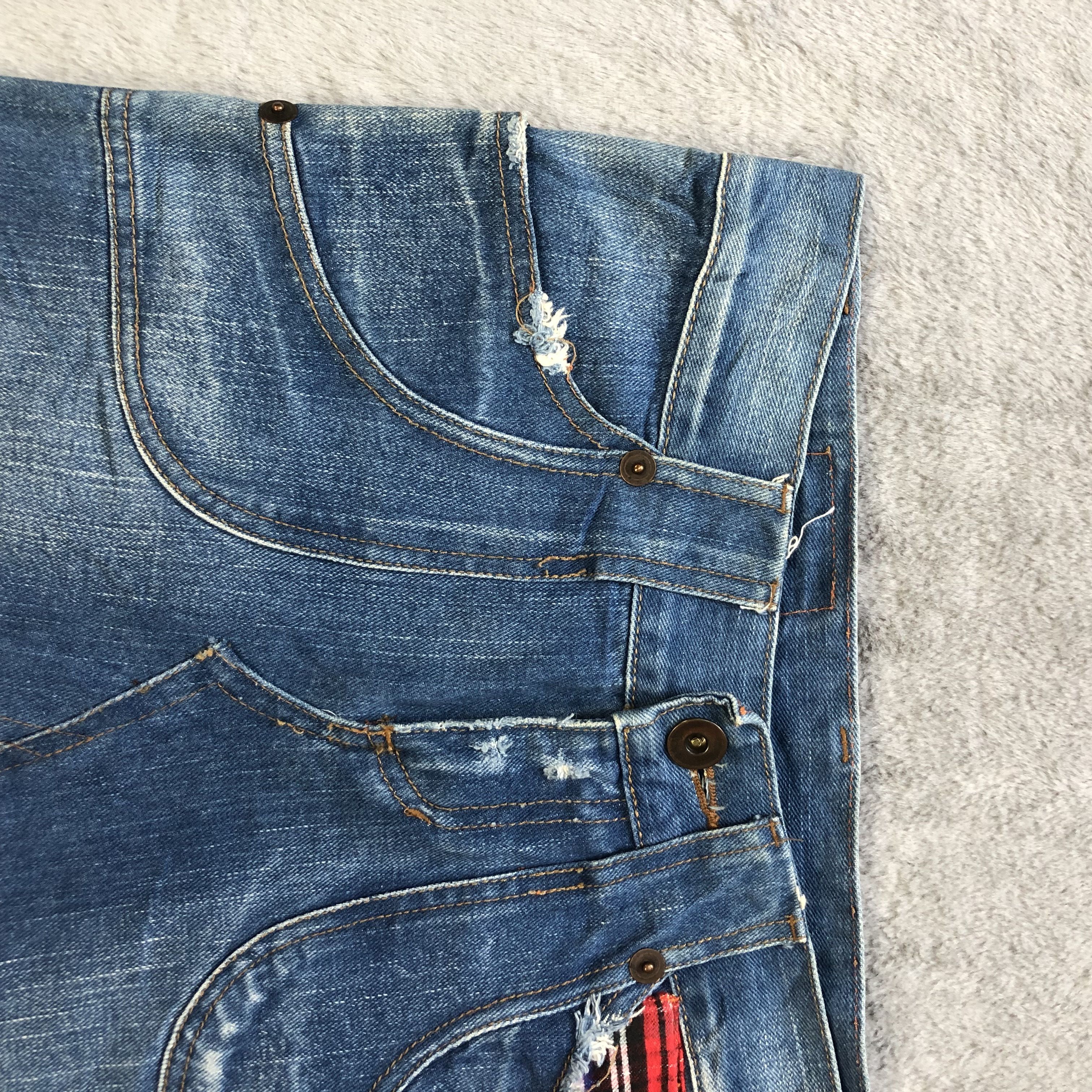 Blue Blue Japan TRASHED🔥 BLUE BLUE JEANS MINI SKIRTS #6903-96 Size 30" / US 8 / IT 44 - 2 Thumbnail