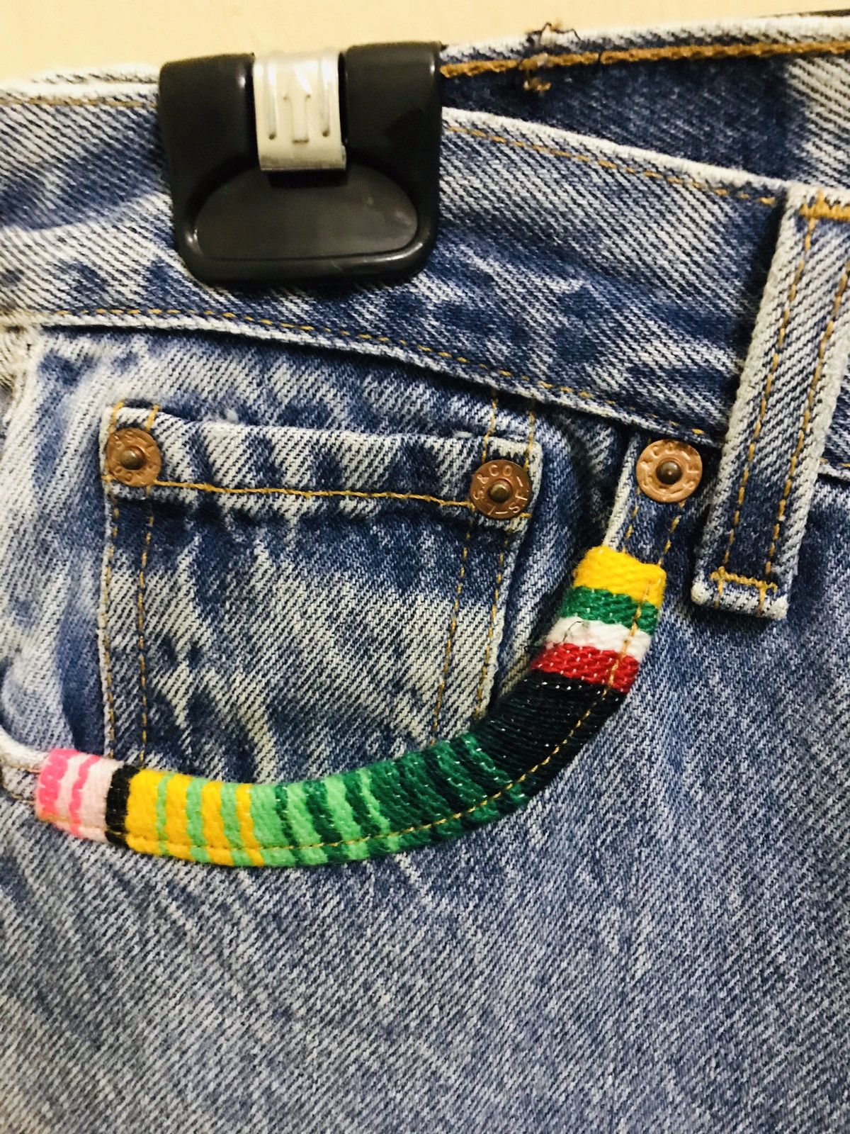 Levi's Vintage Clothing × Vintage Vintage Levi’s Custom Made Nice Design Jeans 29x30 Size US 29 - 4 Thumbnail