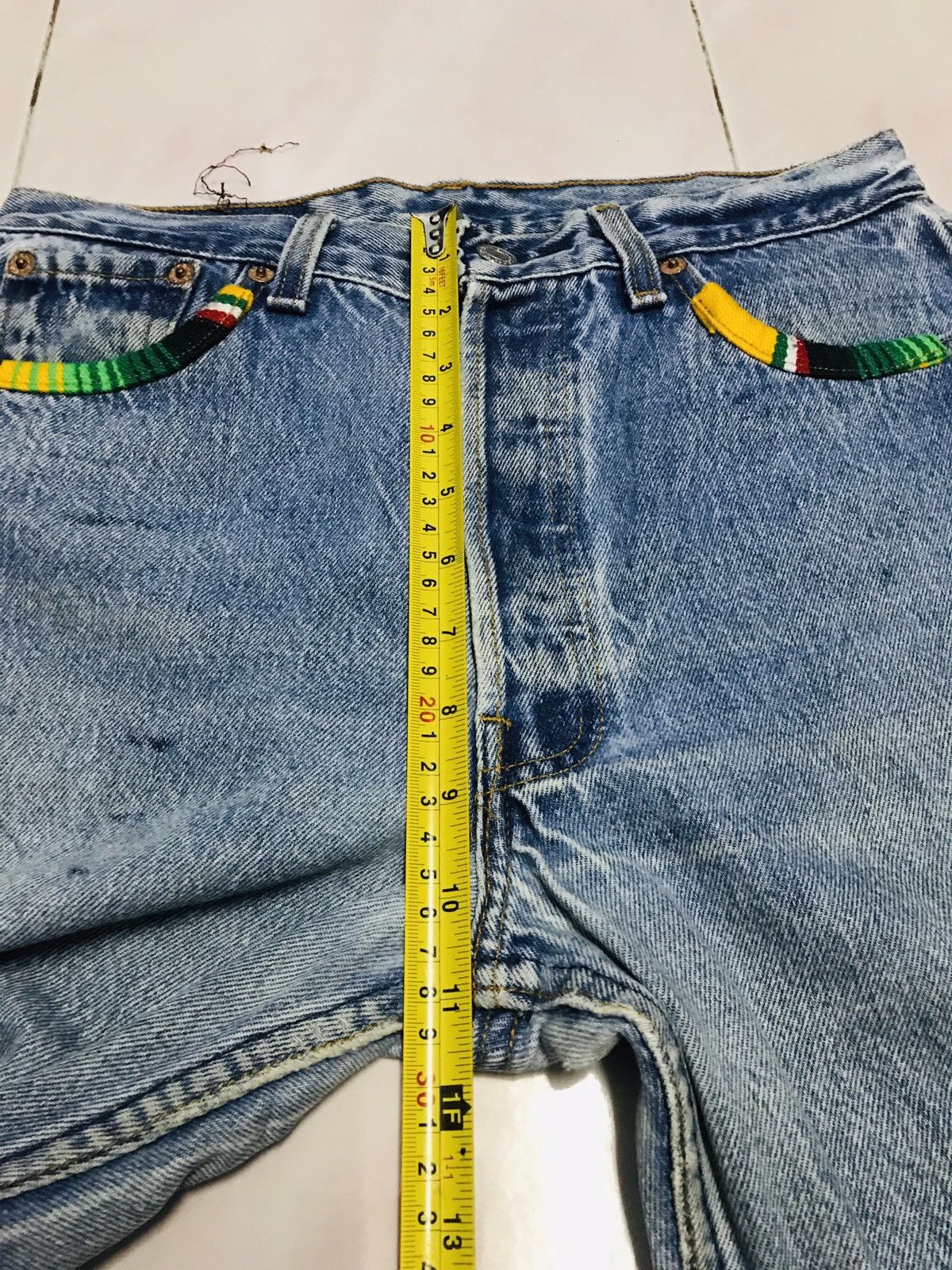 Levi's Vintage Clothing × Vintage Vintage Levi’s Custom Made Nice Design Jeans 29x30 Size US 29 - 13 Thumbnail