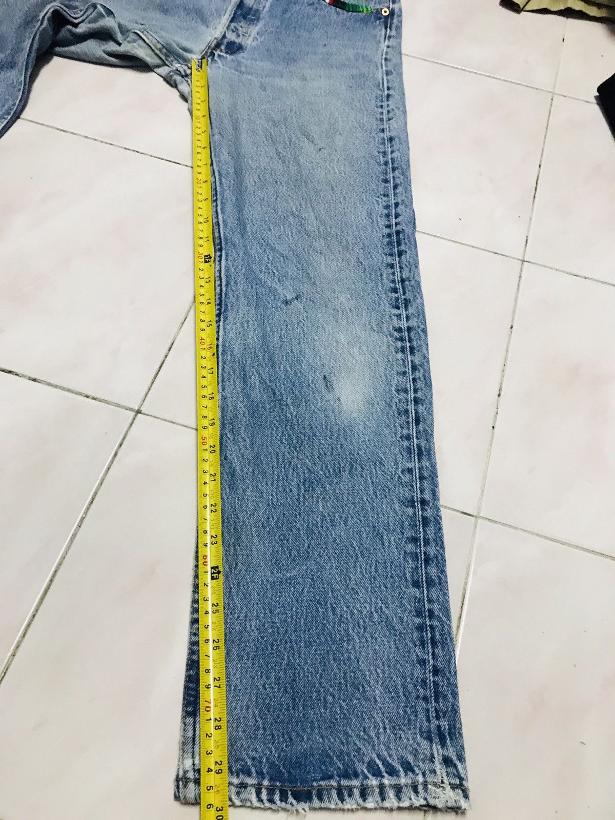 Levi's Vintage Clothing × Vintage Vintage Levi’s Custom Made Nice Design Jeans 29x30 Size US 29 - 16 Thumbnail