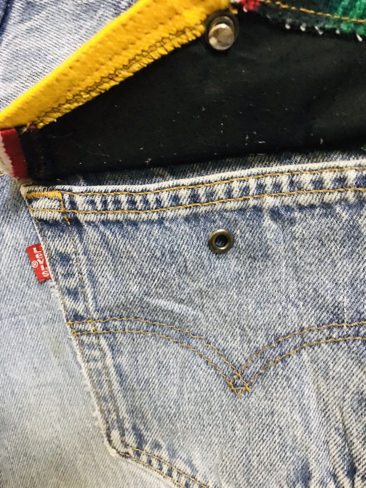 Levi's Vintage Clothing × Vintage Vintage Levi’s Custom Made Nice Design Jeans 29x30 Size US 29 - 6 Thumbnail