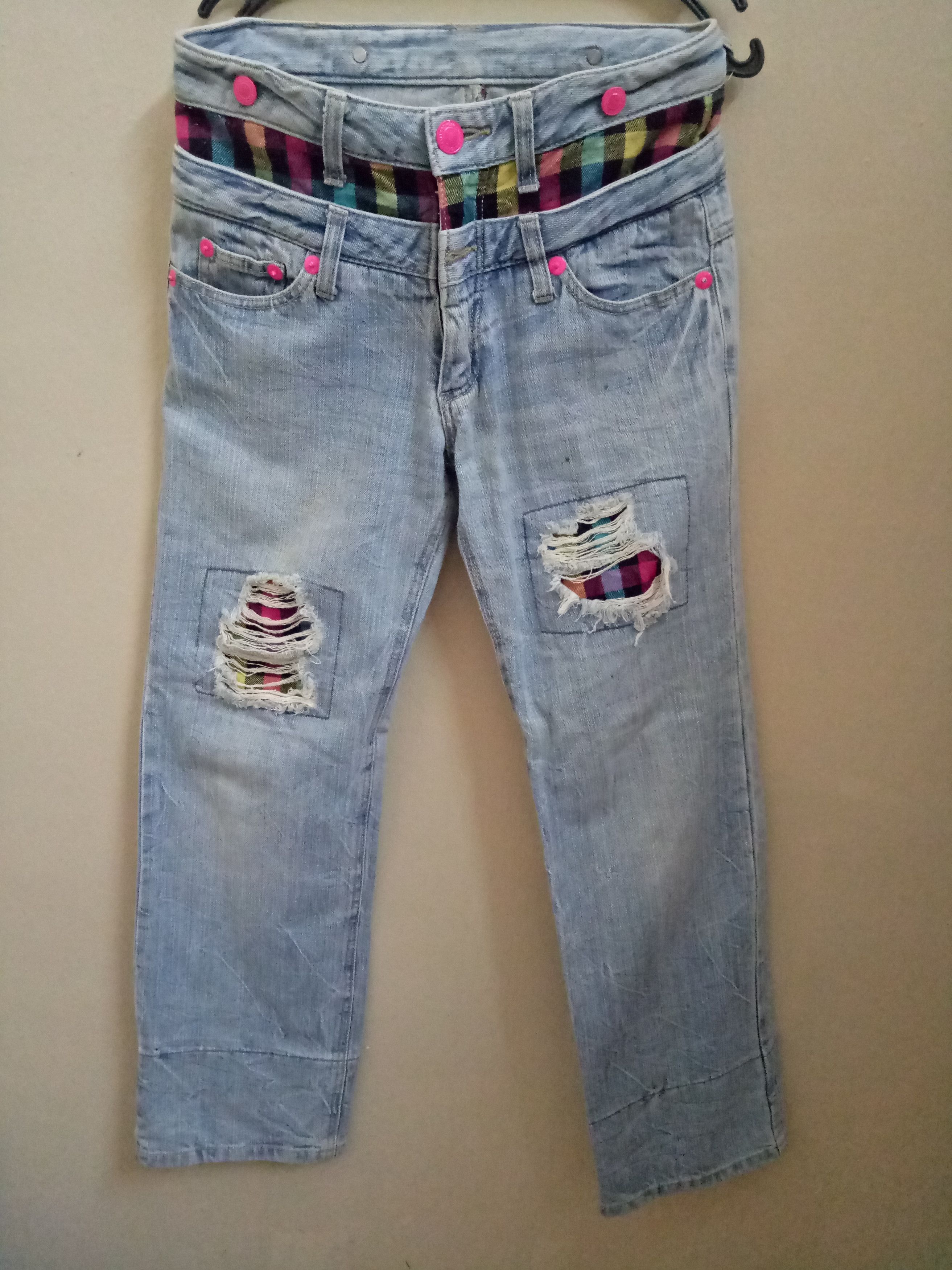 Designer × Japanese Brand Japanese Brand Double Waist Lightning Distressed Size 32" / US 10 / IT 46 - 1 Thumbnail