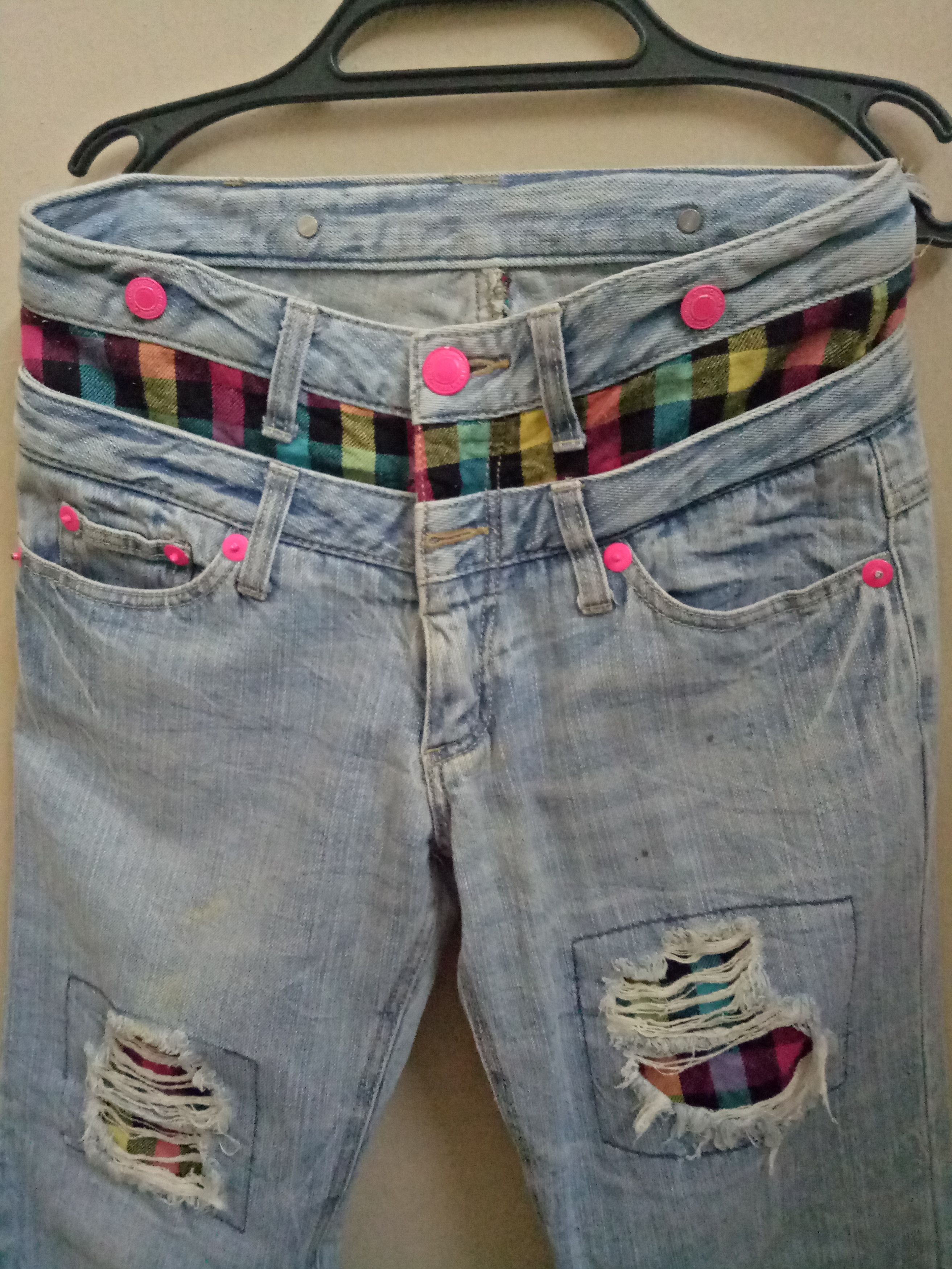 Designer × Japanese Brand Japanese Brand Double Waist Lightning Distressed Size 32" / US 10 / IT 46 - 9 Thumbnail