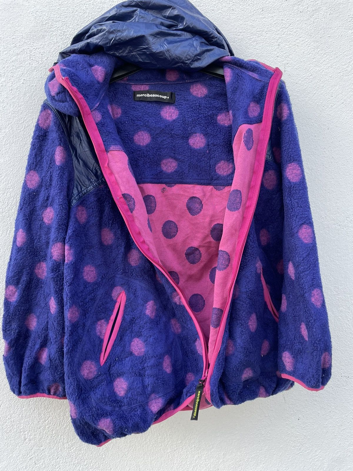 mercibeaucoup Mercibeaucoup Polka Dot Fleece Jacket Size US XS / EU 42 / 0 - 6 Thumbnail