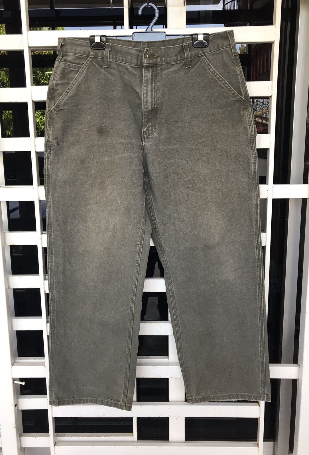 Carhartt × Vintage Green Carhartt Cargo Workwear Dungaree Pants 36x29 Size US 36 / EU 52 - 2 Thumbnail