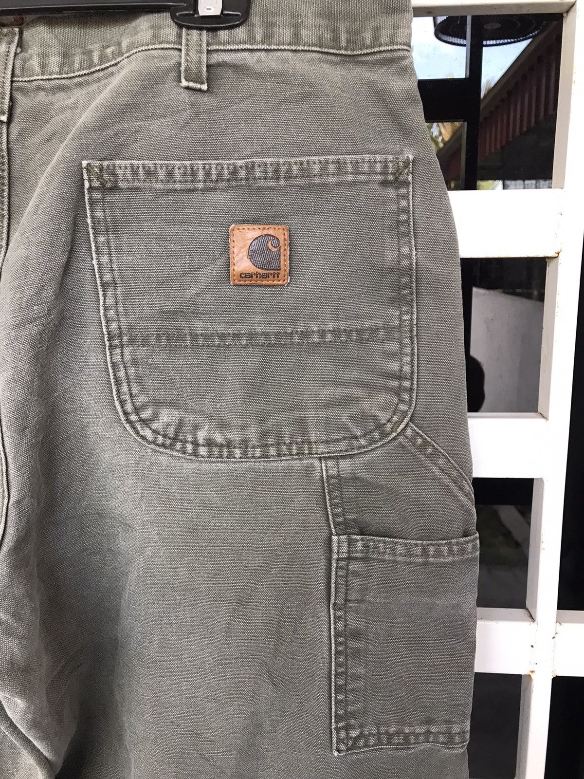 Carhartt × Vintage Green Carhartt Cargo Workwear Dungaree Pants 36x29 Size US 36 / EU 52 - 3 Thumbnail