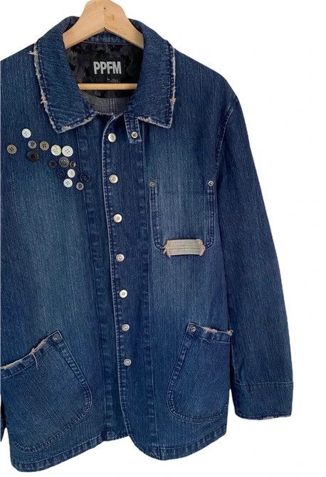 Hysteric Glamour × PPFM 🔥SICK! PPFM RARE BUTTON PATCHES DENIM CHORE JACKET Size US M / EU 48-50 / 2 - 6 Thumbnail