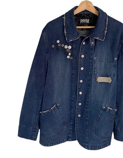 Hysteric Glamour × PPFM 🔥SICK! PPFM RARE BUTTON PATCHES DENIM CHORE JACKET Size US M / EU 48-50 / 2 - 8 Thumbnail