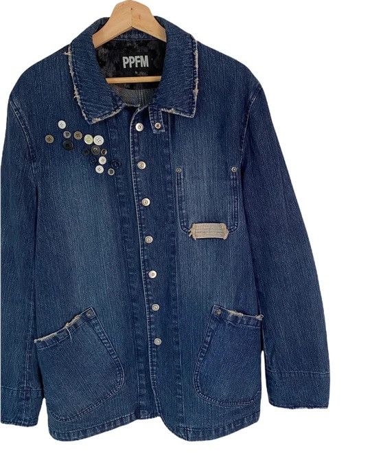 Hysteric Glamour × PPFM 🔥SICK! PPFM RARE BUTTON PATCHES DENIM CHORE JACKET Size US M / EU 48-50 / 2 - 7 Thumbnail