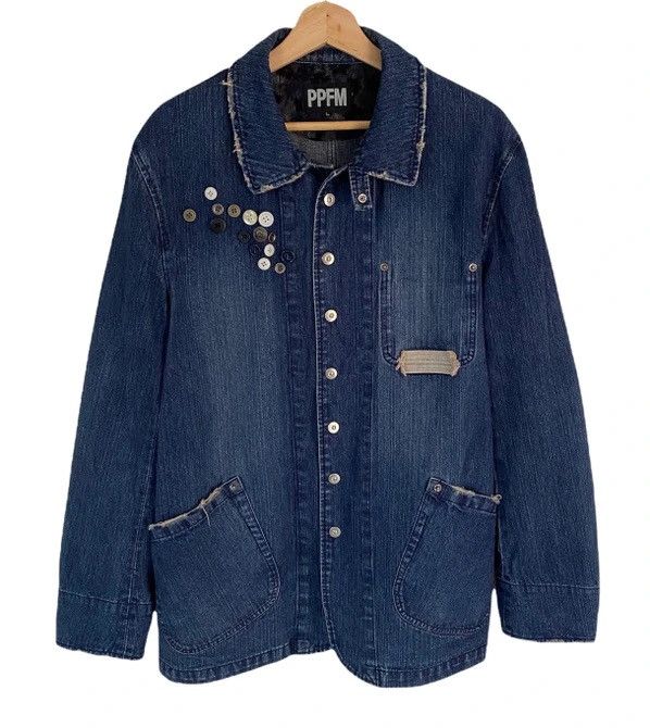 Hysteric Glamour × PPFM 🔥SICK! PPFM RARE BUTTON PATCHES DENIM CHORE JACKET Size US M / EU 48-50 / 2 - 4 Thumbnail