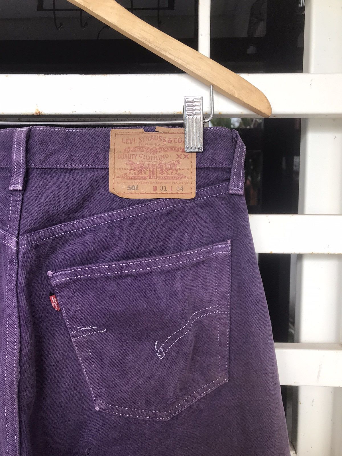 Levi's Vintage Clothing × Vintage Vintage Purple Levi’s 501 Distressed Denim Size 30x33 Size US 30 / EU 46 - 3 Thumbnail