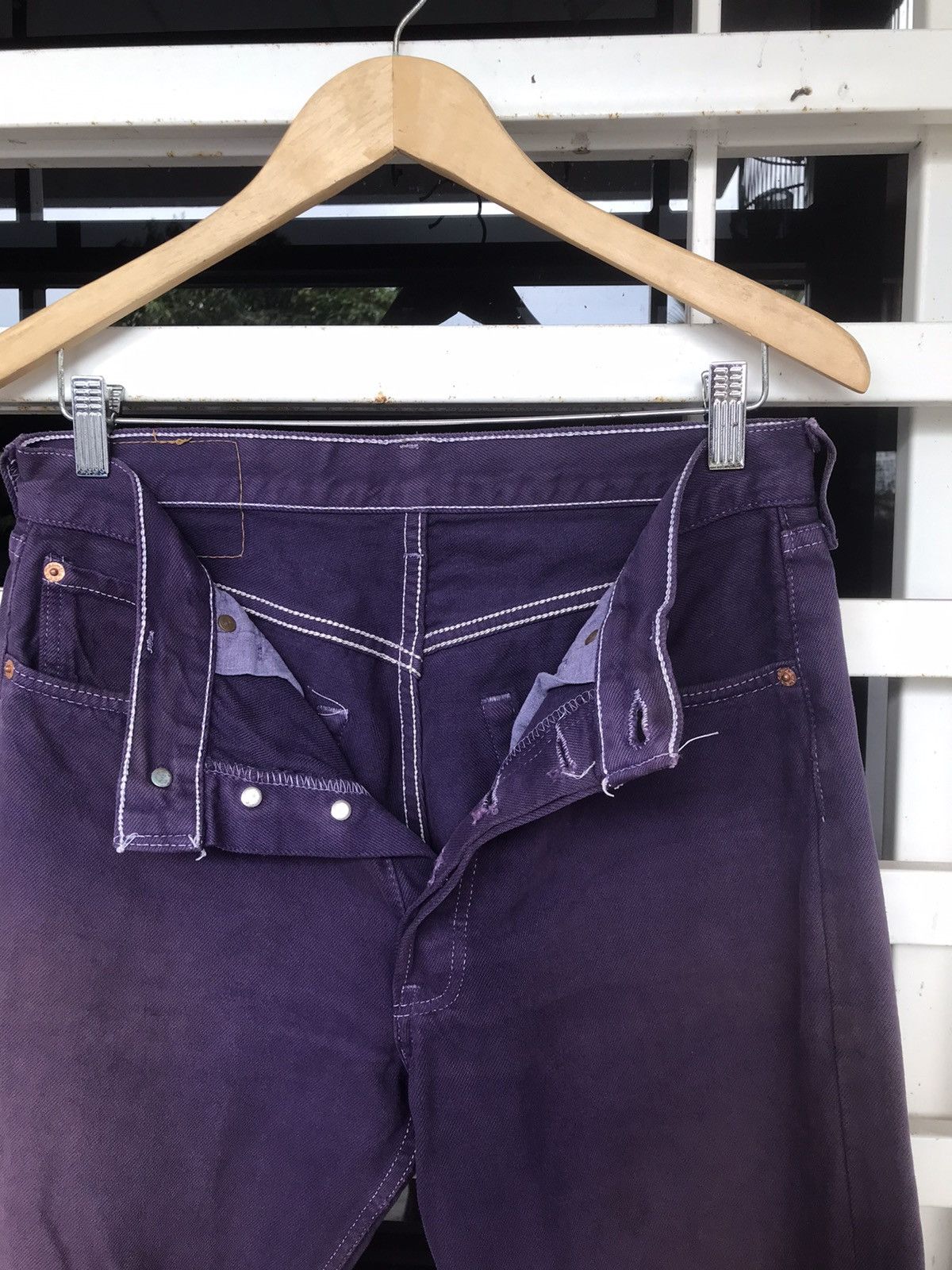 Levi's Vintage Clothing × Vintage Vintage Purple Levi’s 501 Distressed Denim Size 30x33 Size US 30 / EU 46 - 4 Thumbnail