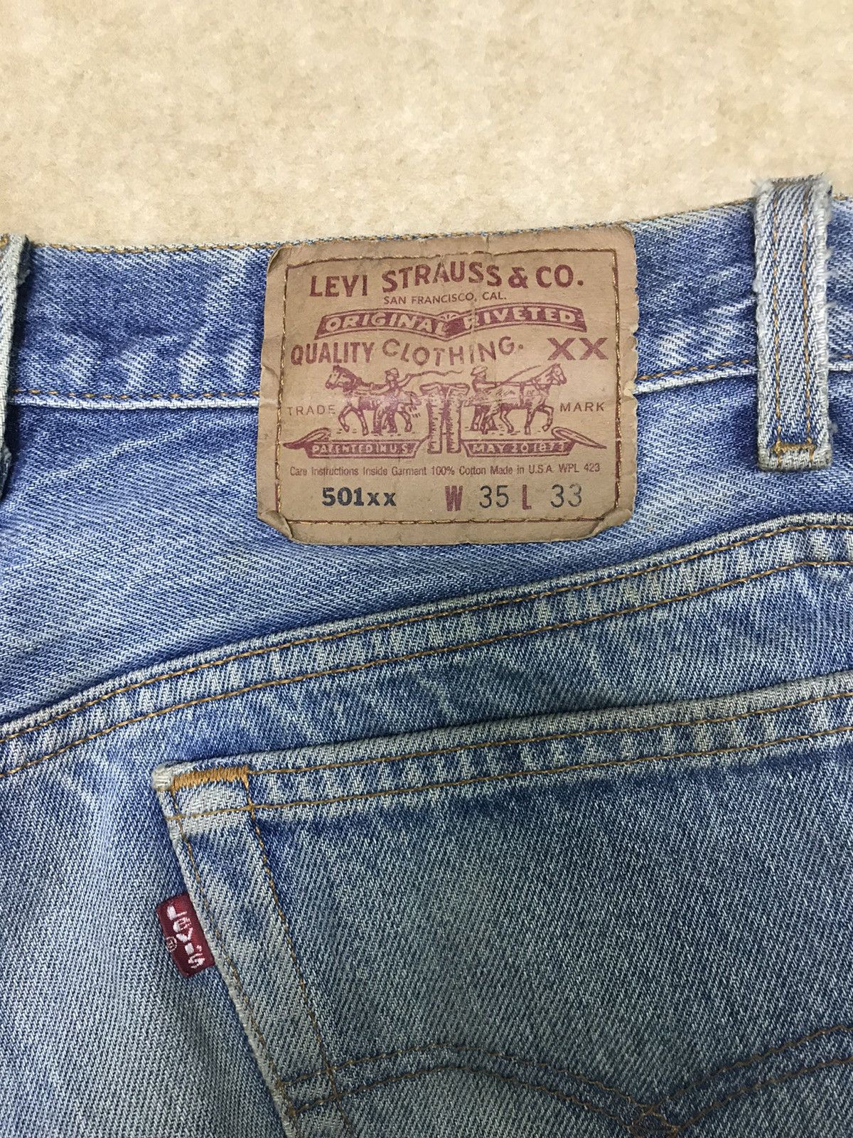 Levi's Vintage Clothing × Vintage Vintage 90s Levi’s 501xx Denim Faded Sun Size US 34 / EU 50 - 4 Thumbnail