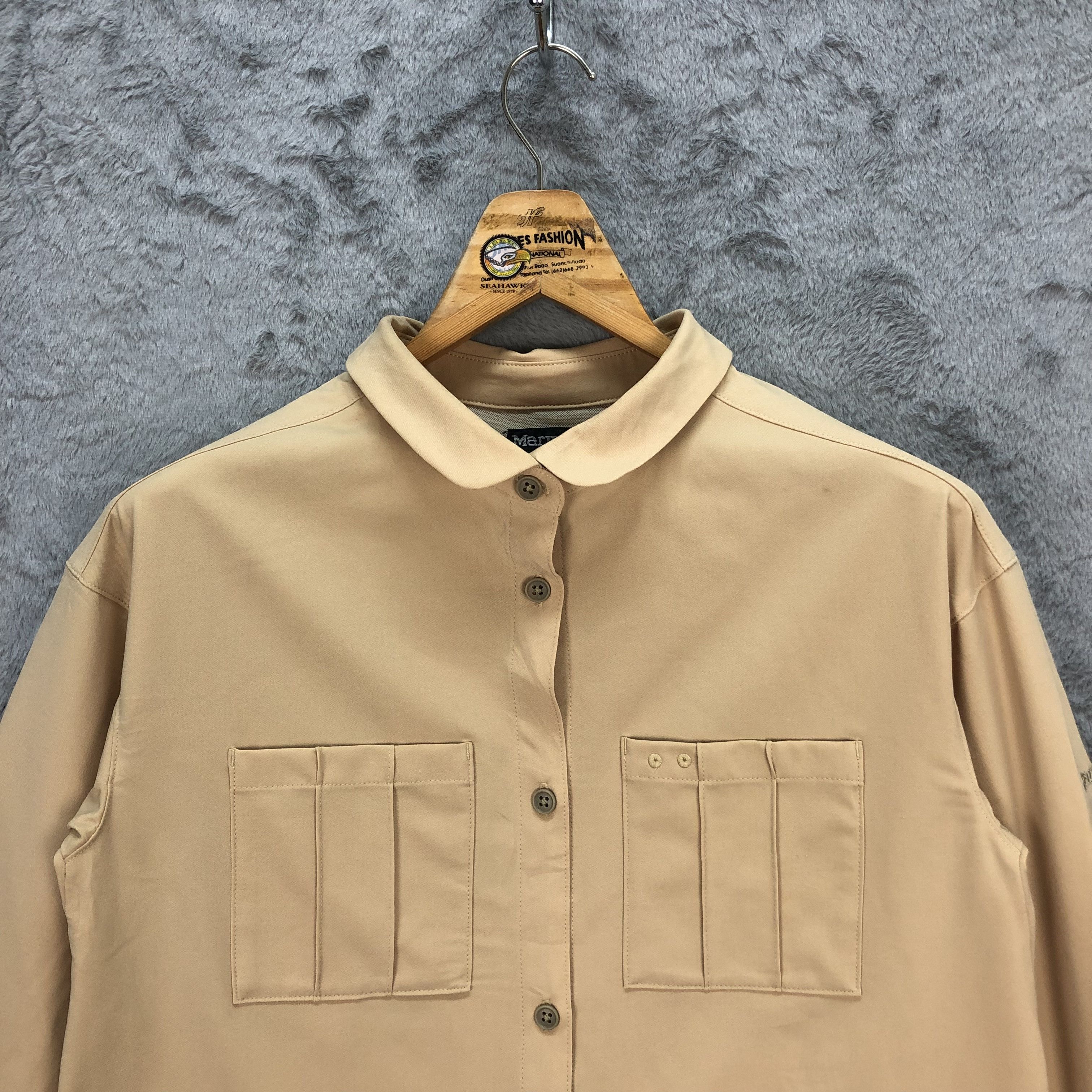 Japanese Brand Marmot Double Pocket Cropped Casual Shirts #5625-194 Size L / US 10 / IT 46 - 2 Thumbnail