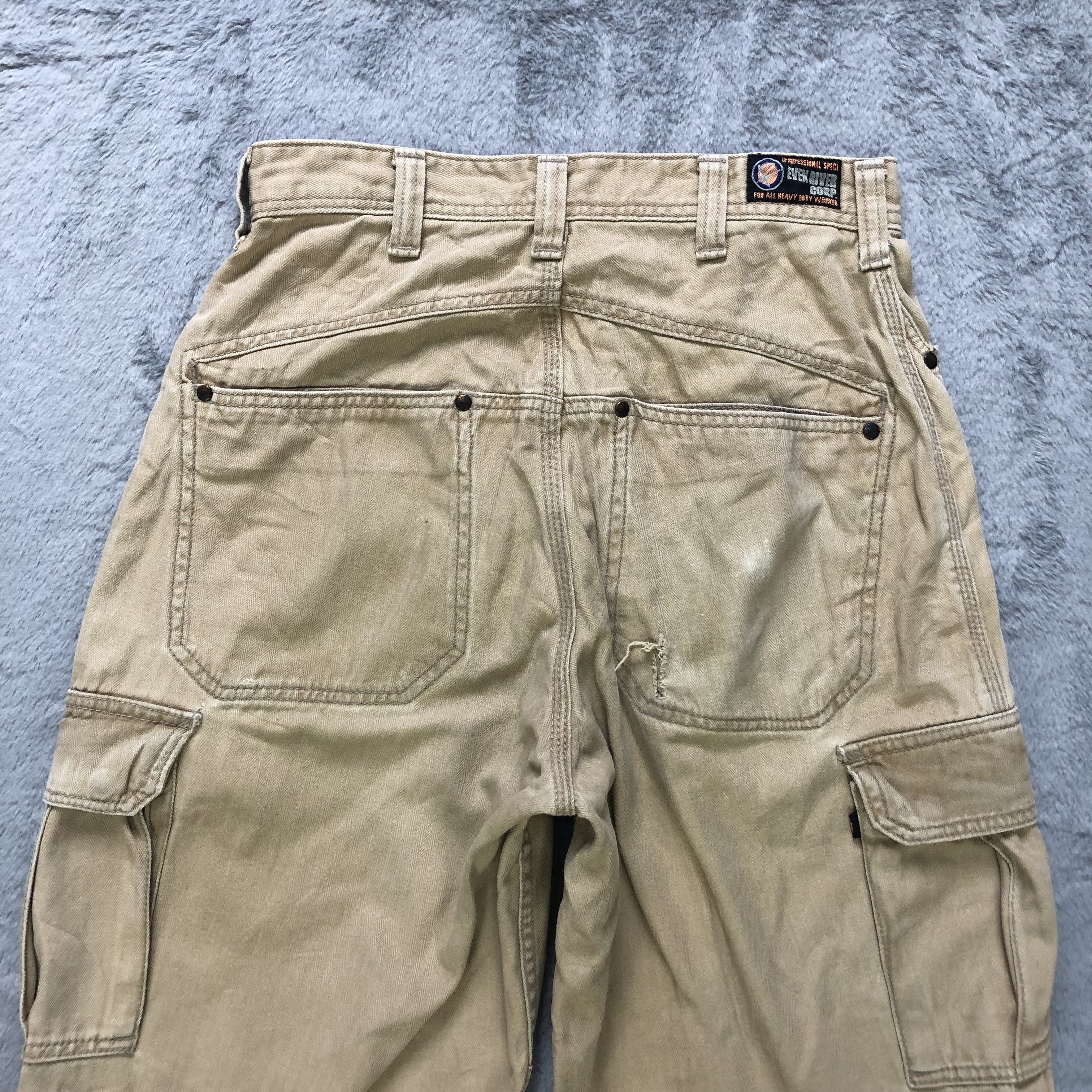 Japanese Brand EVENRIVER UTILITY DOUBLE KNEE CARGO PANTS #6941-99 Size US 27 - 12 Thumbnail