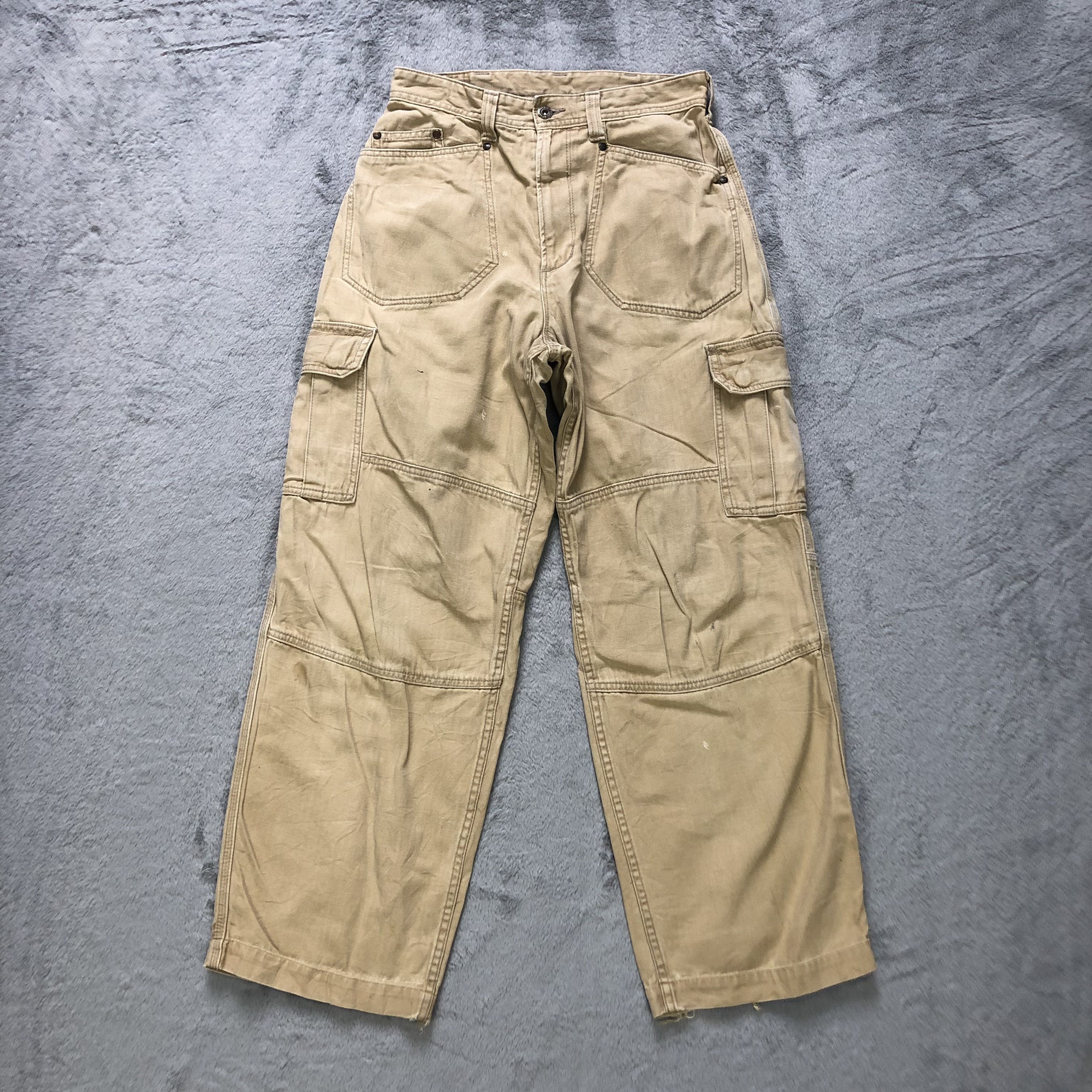 Japanese Brand EVENRIVER UTILITY DOUBLE KNEE CARGO PANTS #6941-99 Size US 27 - 1 Thumbnail