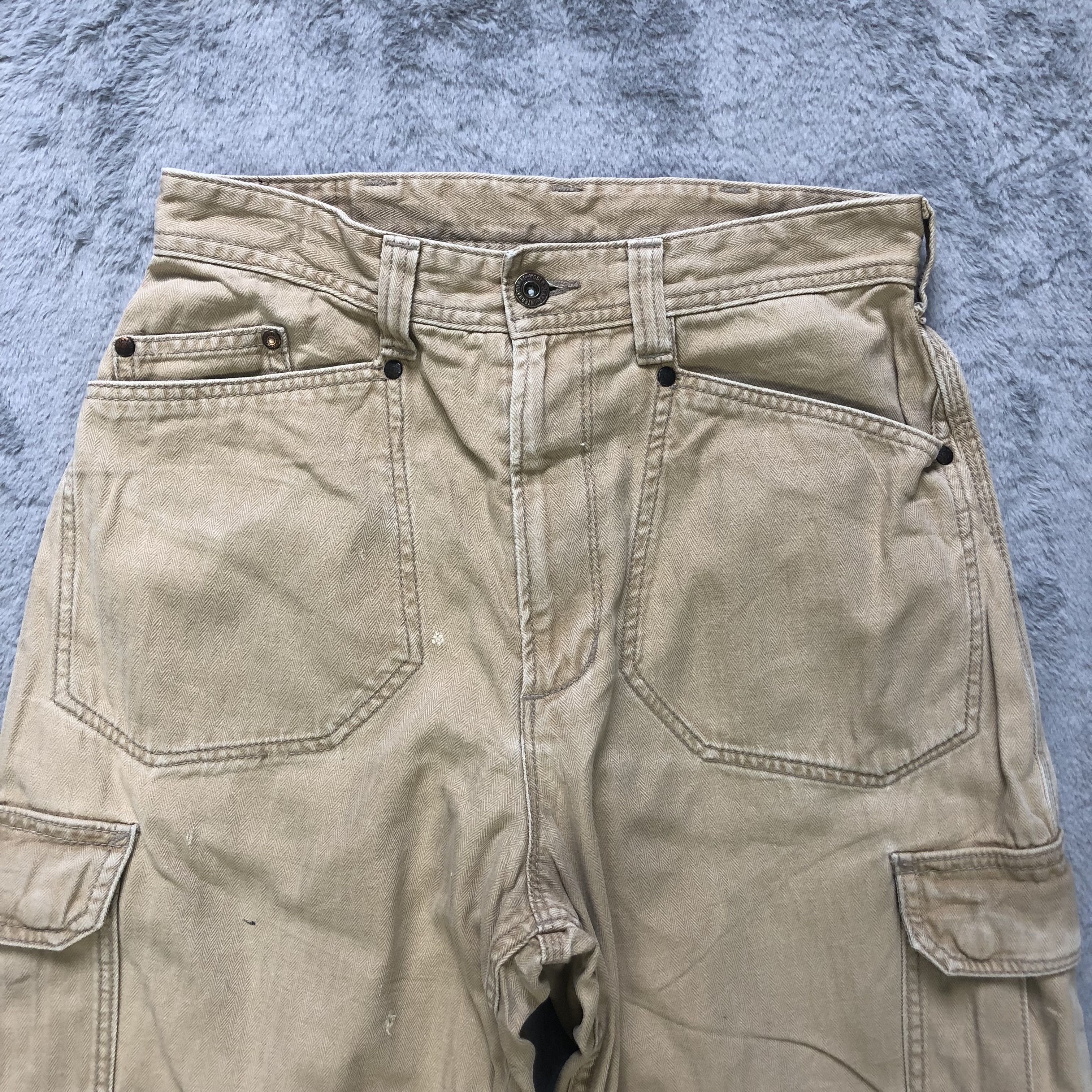 Japanese Brand EVENRIVER UTILITY DOUBLE KNEE CARGO PANTS #6941-99 Size US 27 - 2 Thumbnail