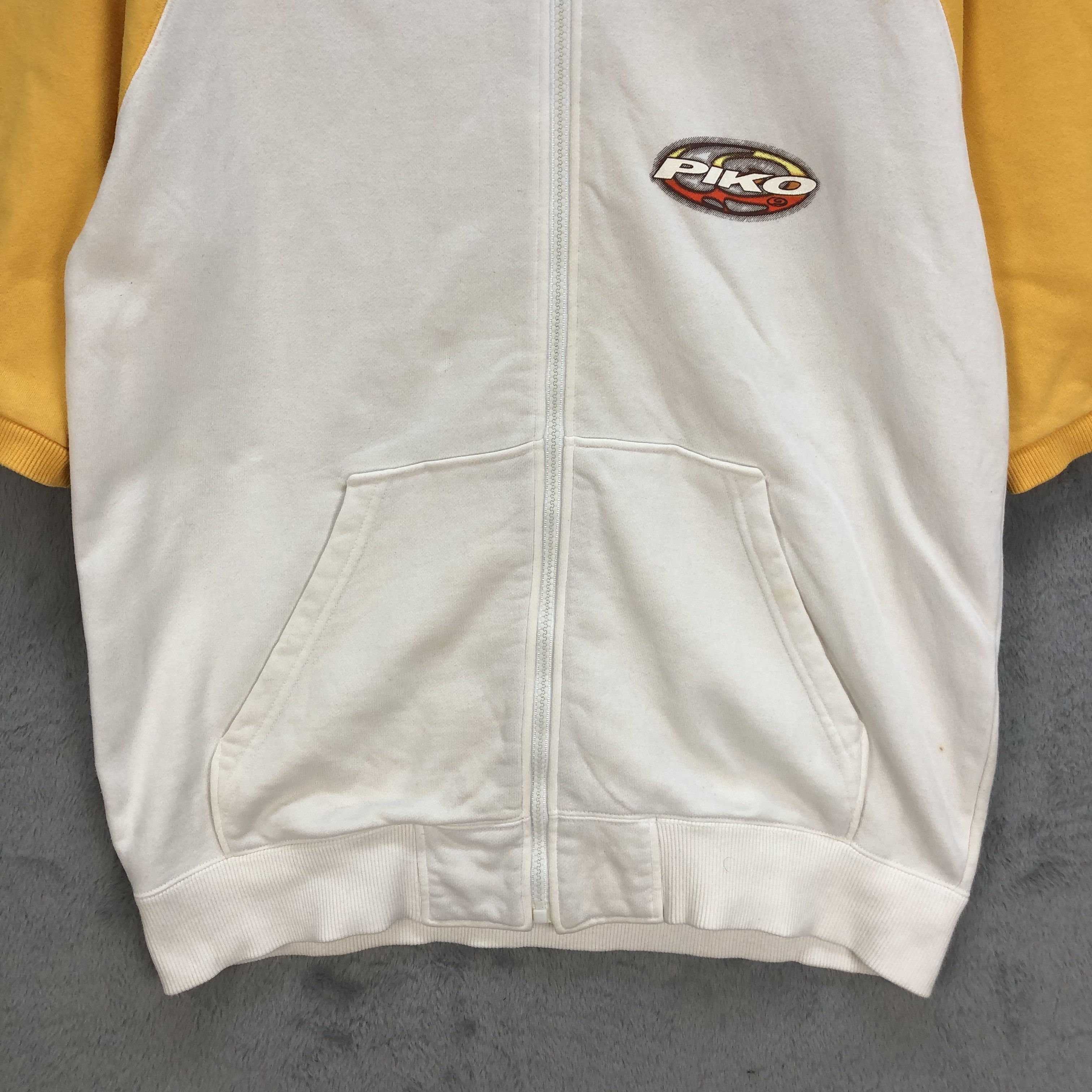 Japanese Brand 90's PIKO BIG LOGO SHORT SLEEVE ZIPPER HOODIES #6946-101 Size US L / EU 52-54 / 3 - 7 Thumbnail