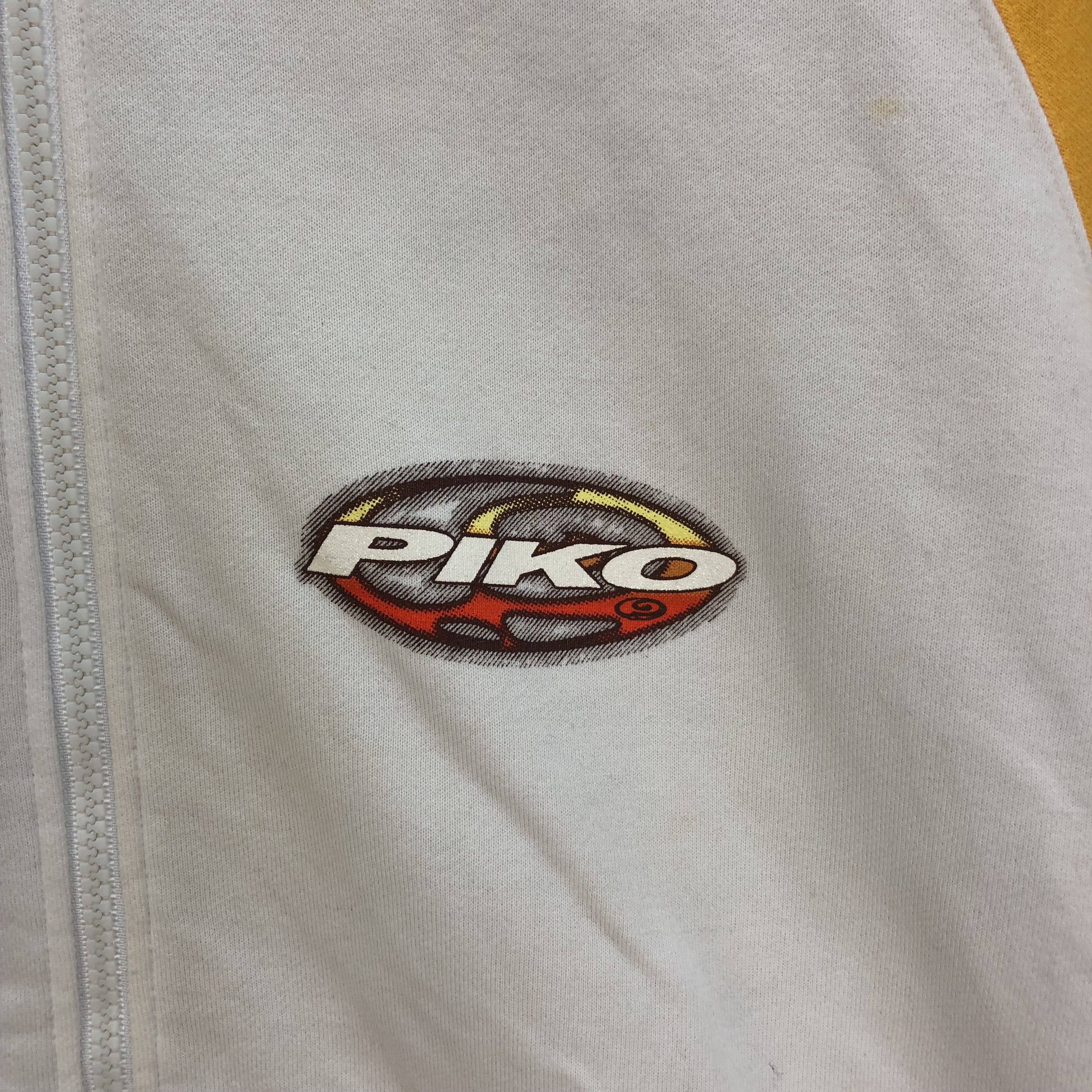 Japanese Brand 90's PIKO BIG LOGO SHORT SLEEVE ZIPPER HOODIES #6946-101 Size US L / EU 52-54 / 3 - 6 Thumbnail