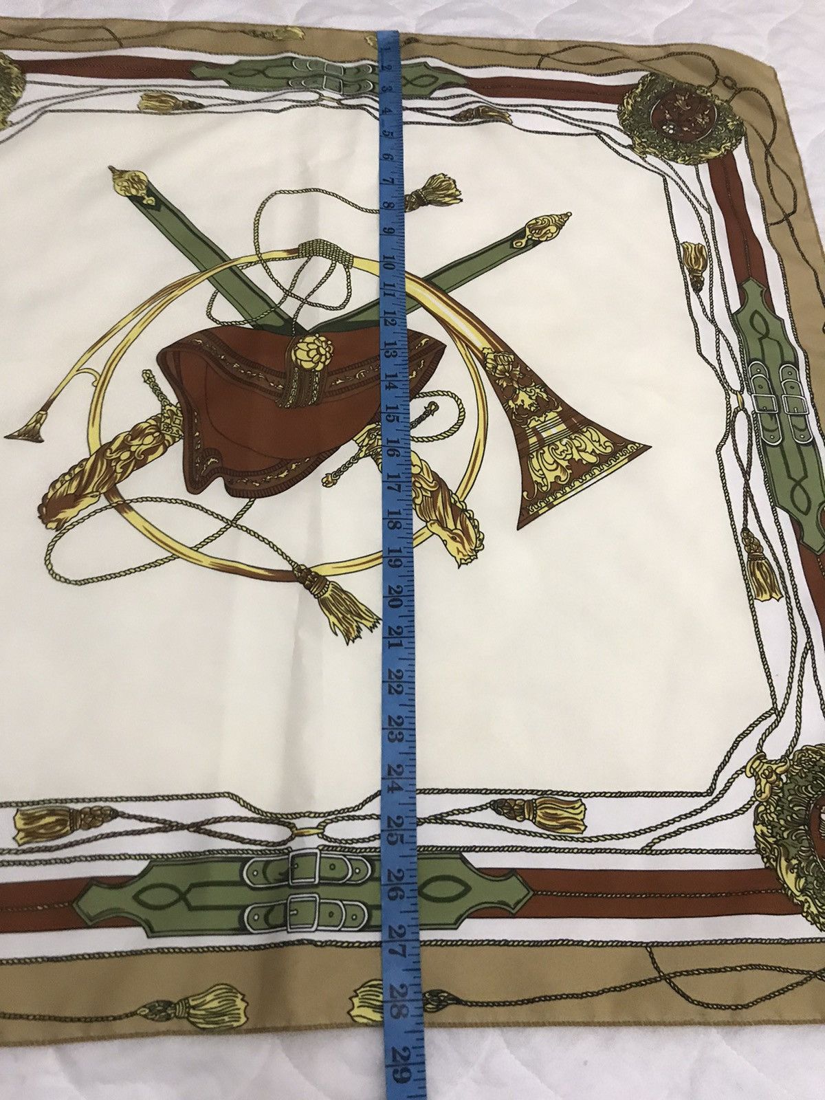 Designer Vintage Silk Scarf Art Cowboy Baroque Size ONE SIZE - 3 Thumbnail
