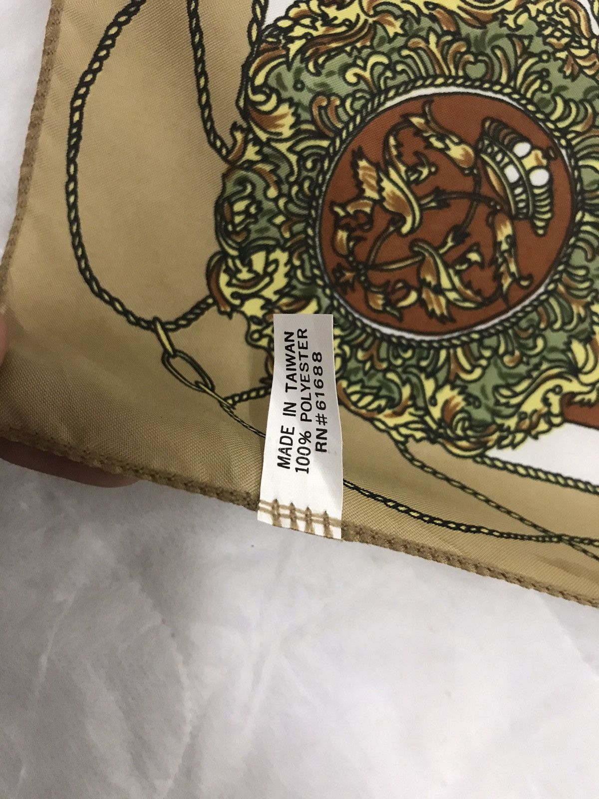 Designer Vintage Silk Scarf Art Cowboy Baroque Size ONE SIZE - 5 Thumbnail