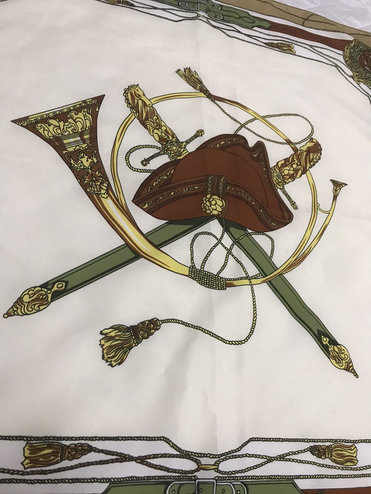 Designer Vintage Silk Scarf Art Cowboy Baroque Size ONE SIZE - 6 Thumbnail