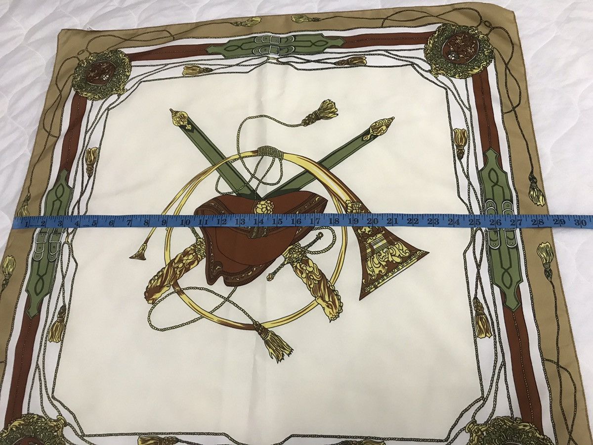 Designer Vintage Silk Scarf Art Cowboy Baroque Size ONE SIZE - 4 Thumbnail