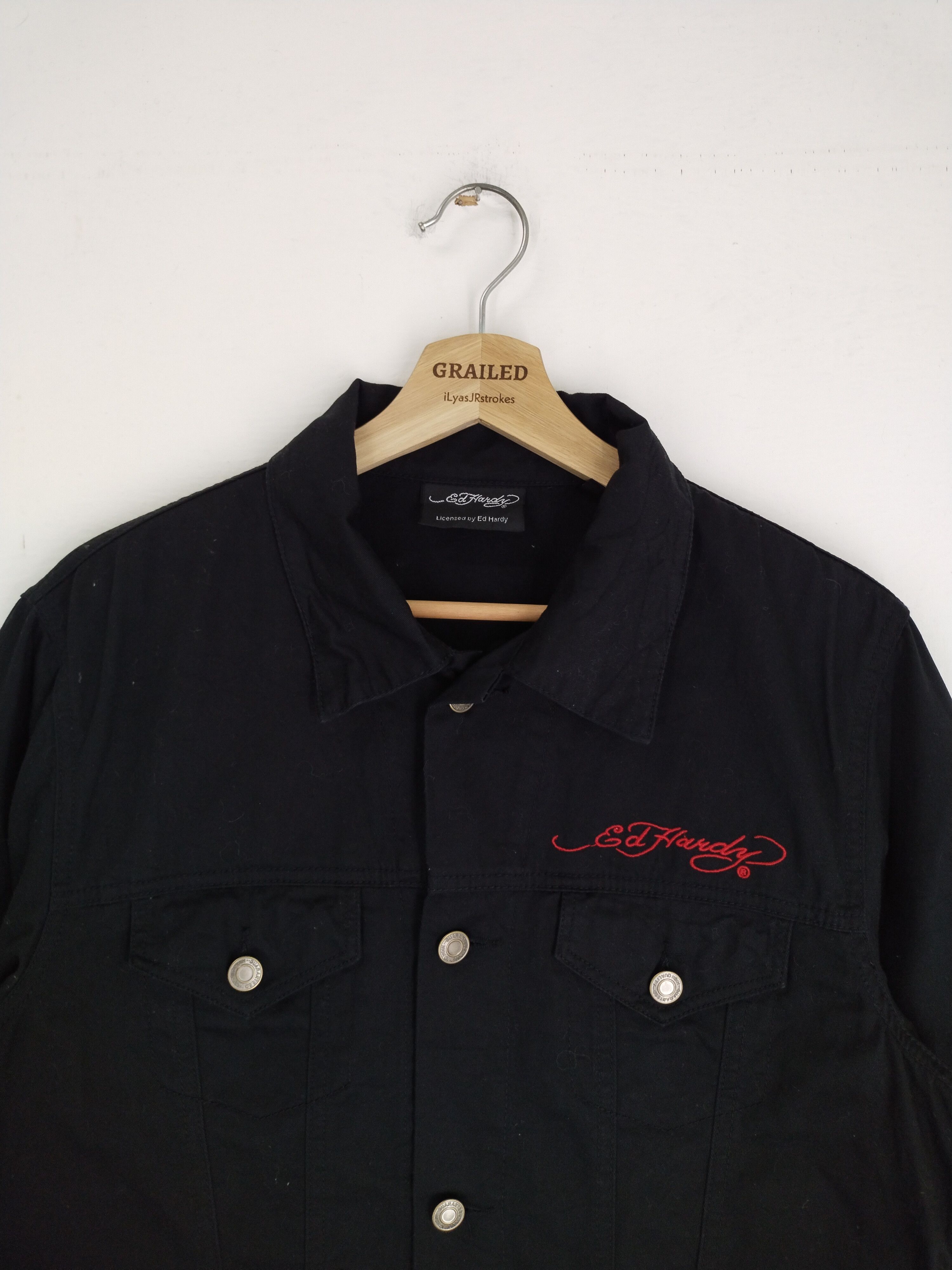 Christian Audigier Vintage Ed Hardy Design Embroidery Black Jacket Size US M / EU 48-50 / 2 - 9 Thumbnail