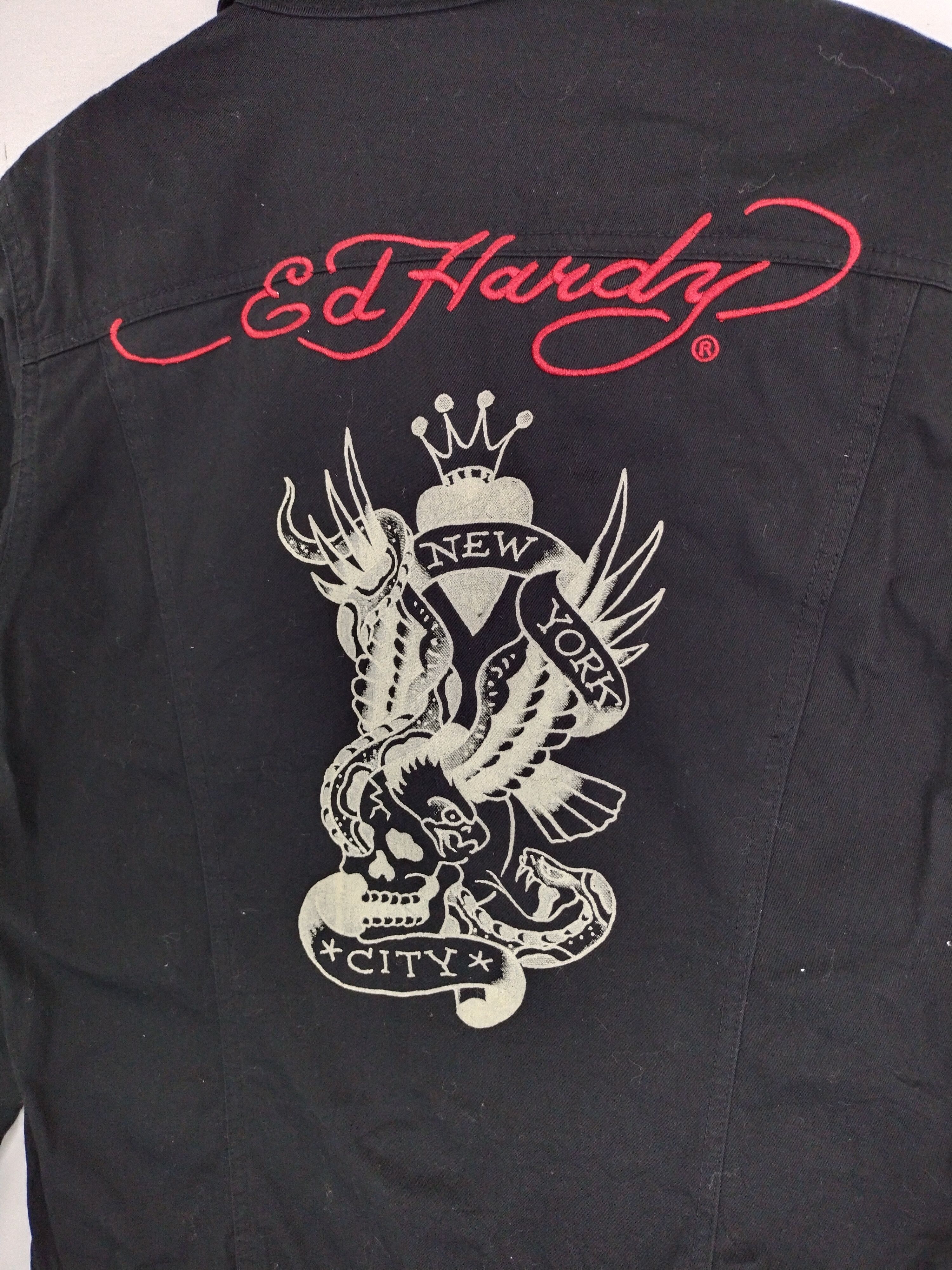 Christian Audigier Vintage Ed Hardy Design Embroidery Black Jacket Size US M / EU 48-50 / 2 - 14 Thumbnail