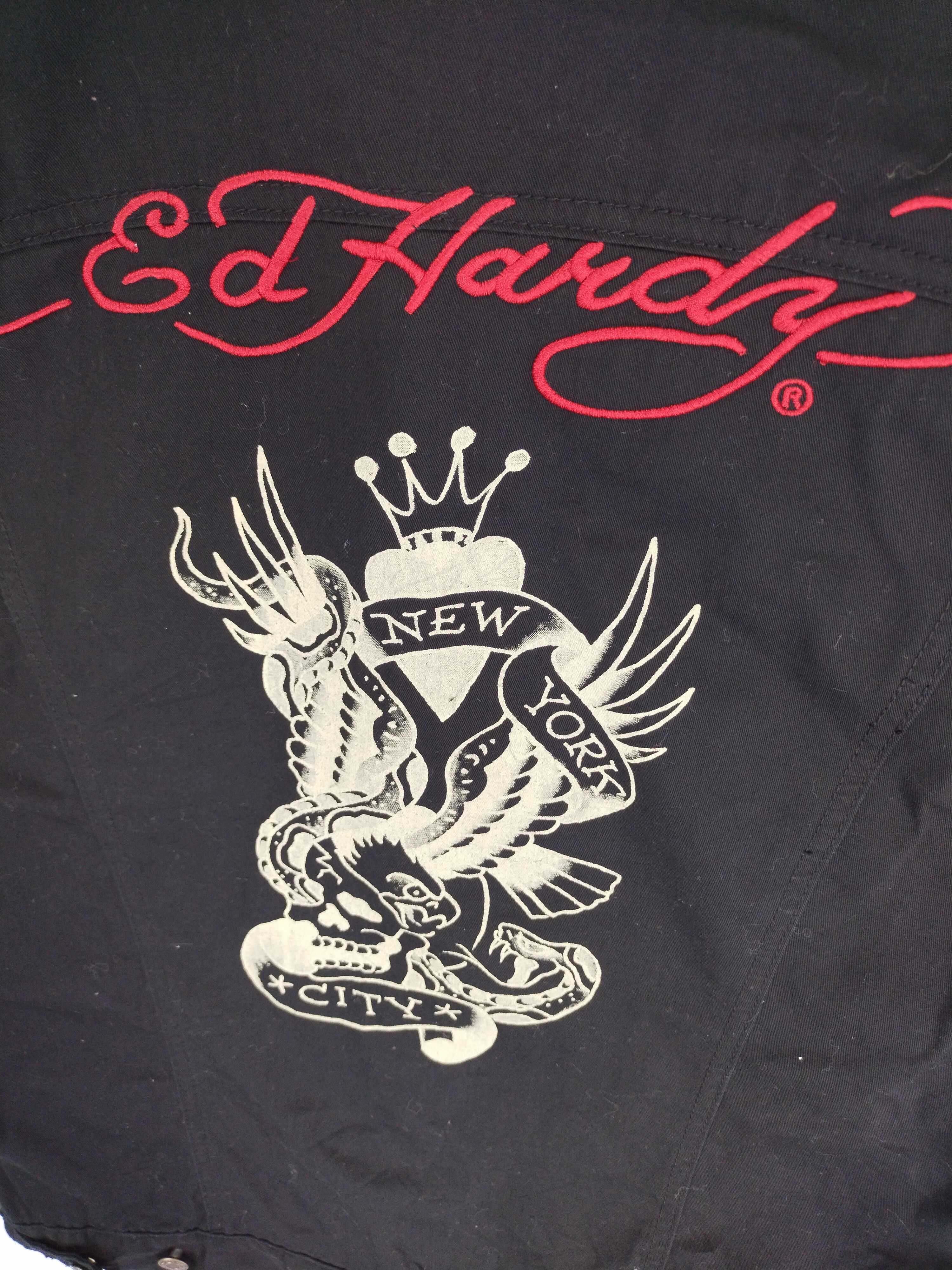 Christian Audigier Vintage Ed Hardy Design Embroidery Black Jacket Size US M / EU 48-50 / 2 - 13 Thumbnail