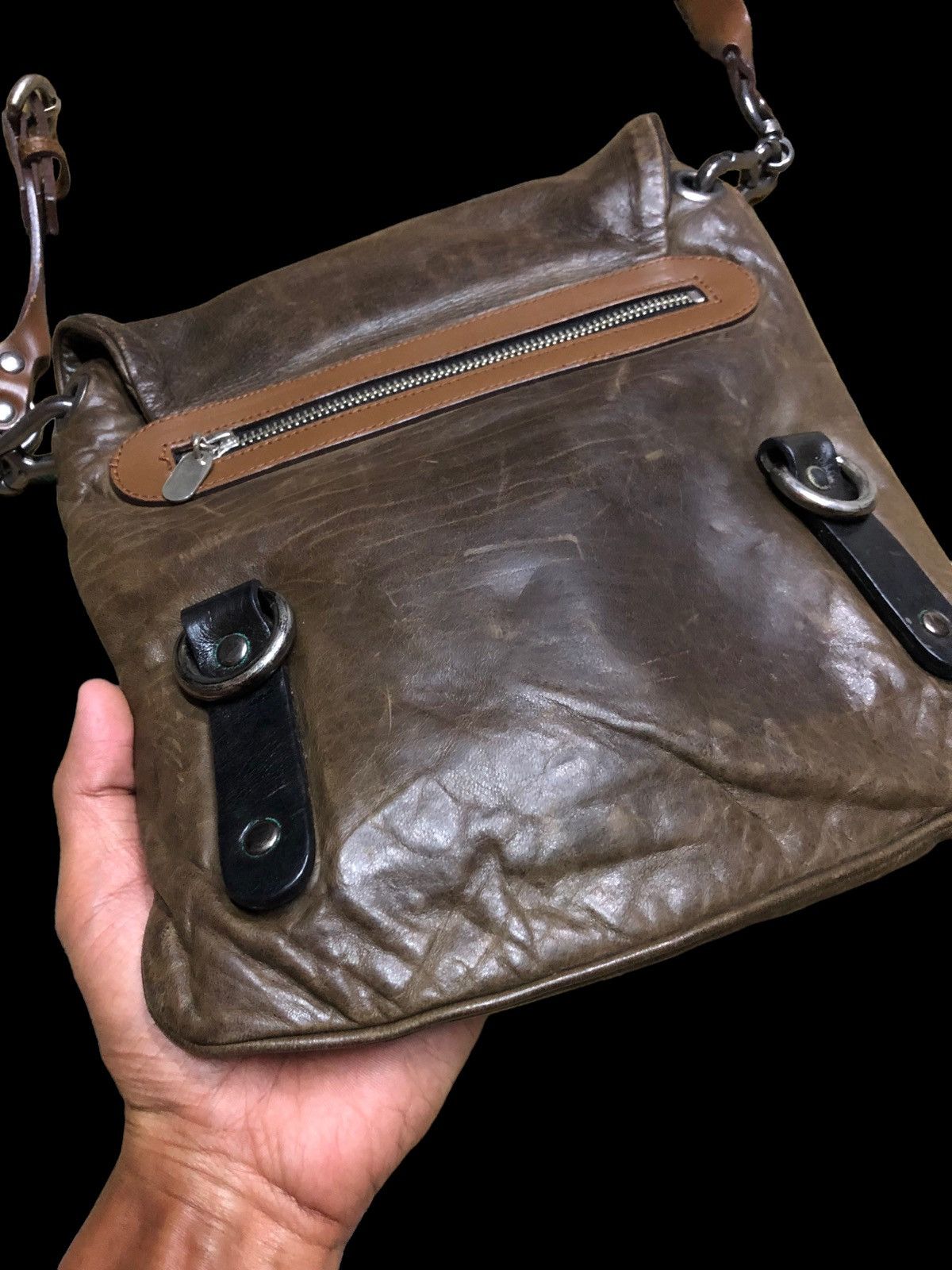 Genuine Leather JAMIN PUECH PARIS LEATHER CROSSBODY SLINGBAG Size ONE SIZE - 4 Thumbnail