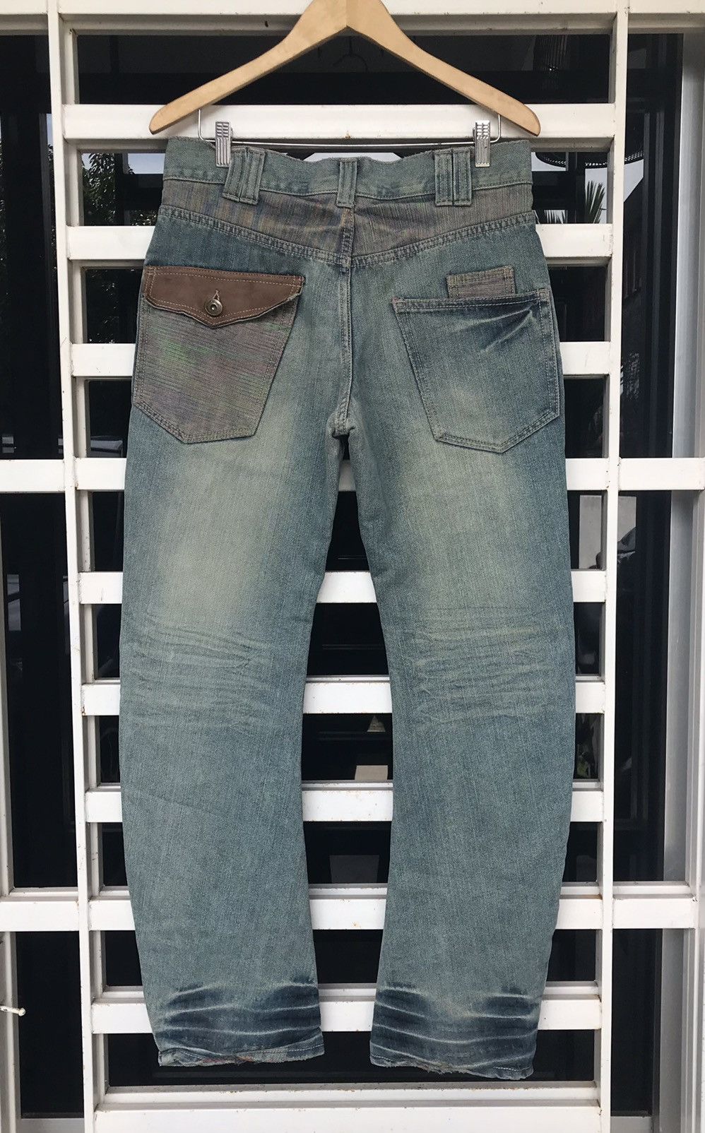 Designer × Japanese Brand Gumu International Curve Multicolor Denim Size 34x32 Size US 32 / EU 48 - 2 Thumbnail