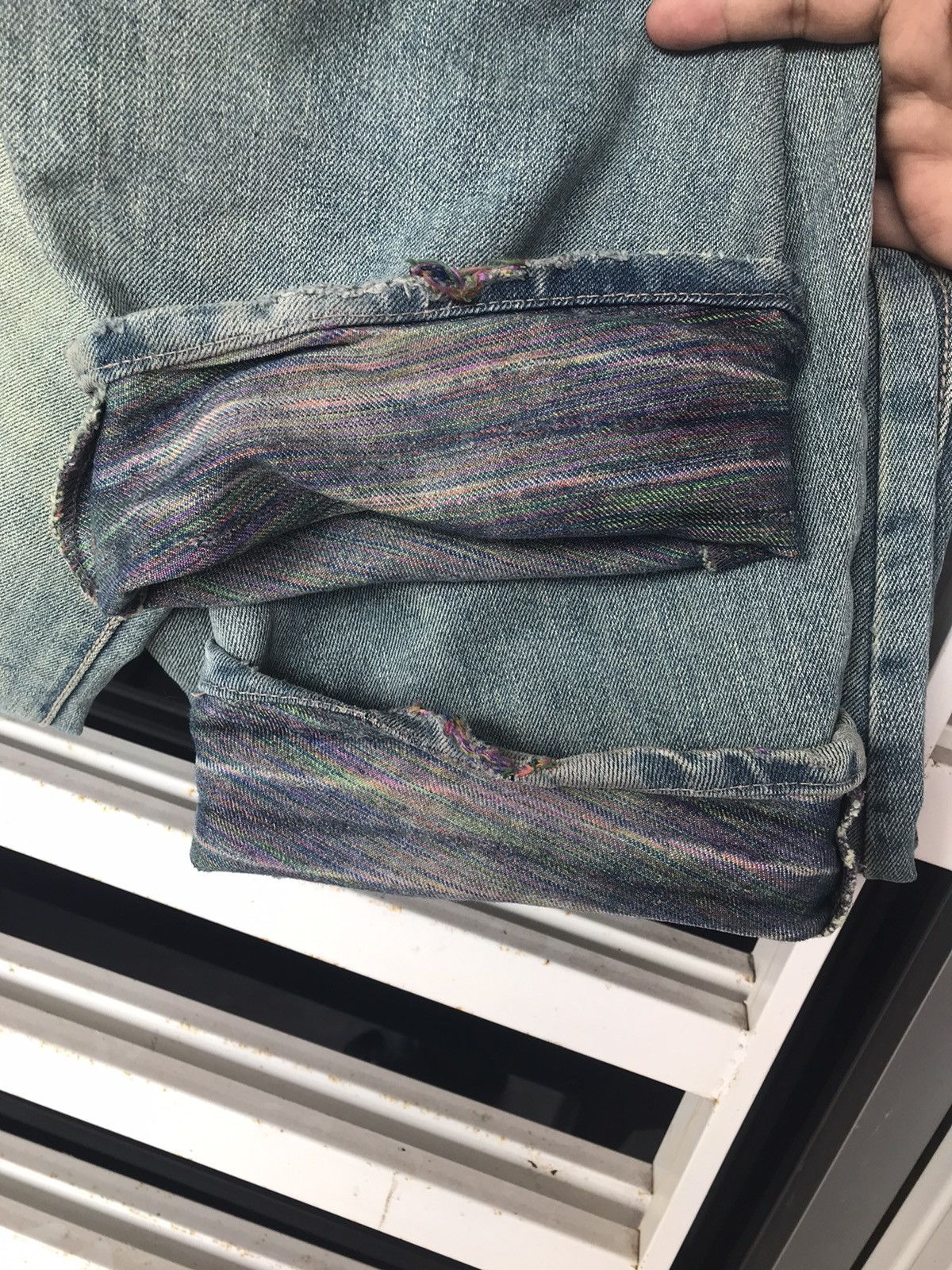 Designer × Japanese Brand Gumu International Curve Multicolor Denim Size 34x32 Size US 32 / EU 48 - 11 Thumbnail