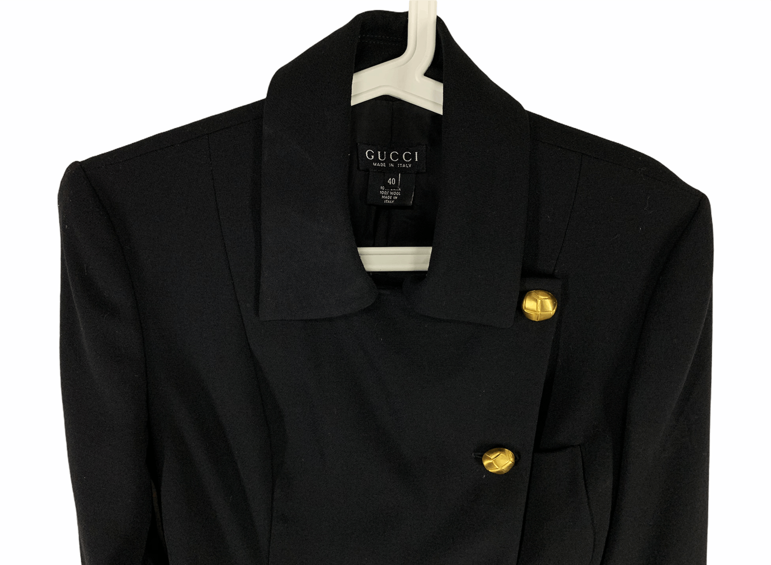 Designer × Gucci Gucci gold button wool coat Size US XXS / EU 40 - 3 Thumbnail